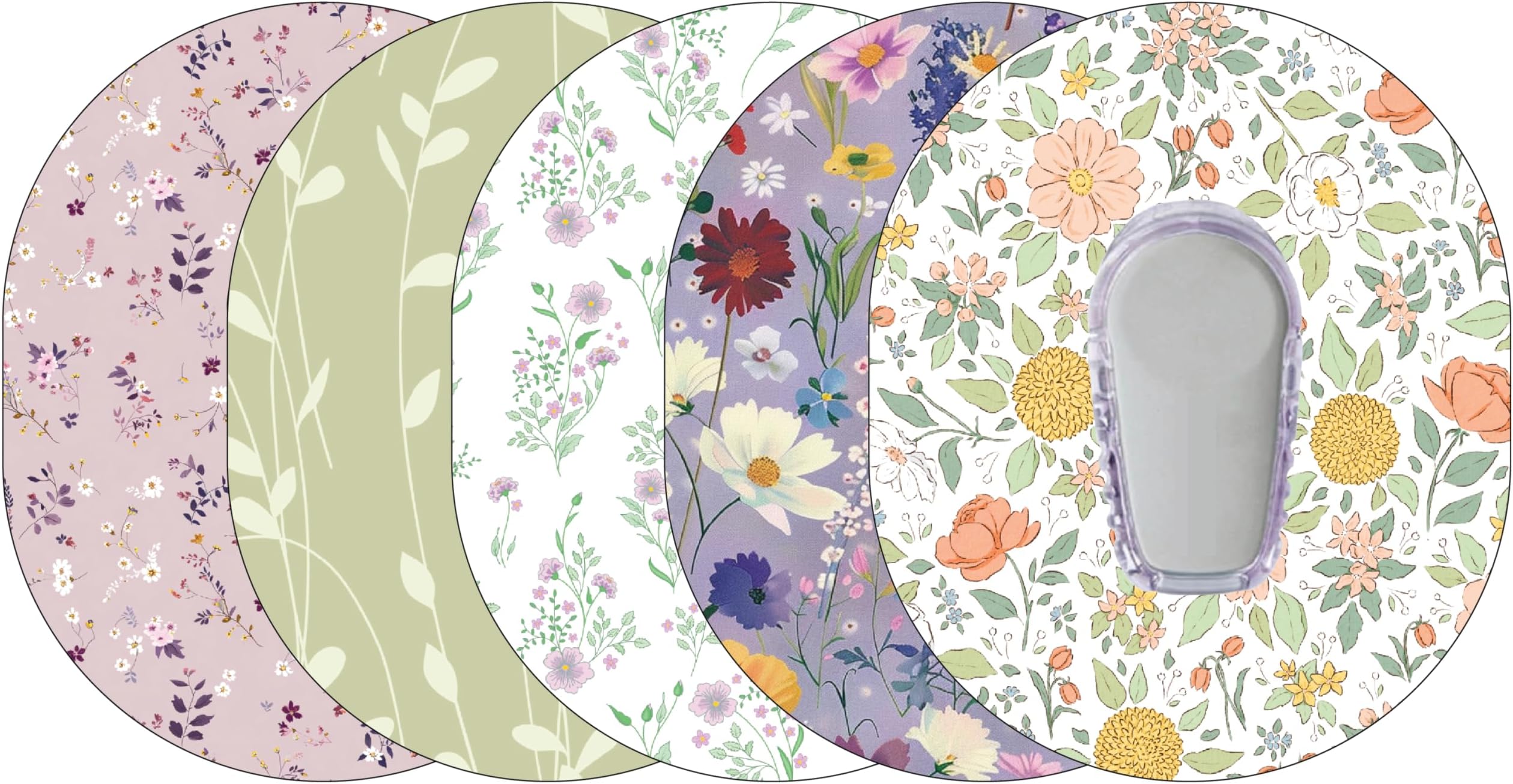 Glucomart Adhesive Patches for Dexcom G6 – Maximum Strength CGM Patches, Pair with Glucomart G6 Stickers, Waterproof & Hypoallergenic (Vintage Floral Variety Pack) (G6)