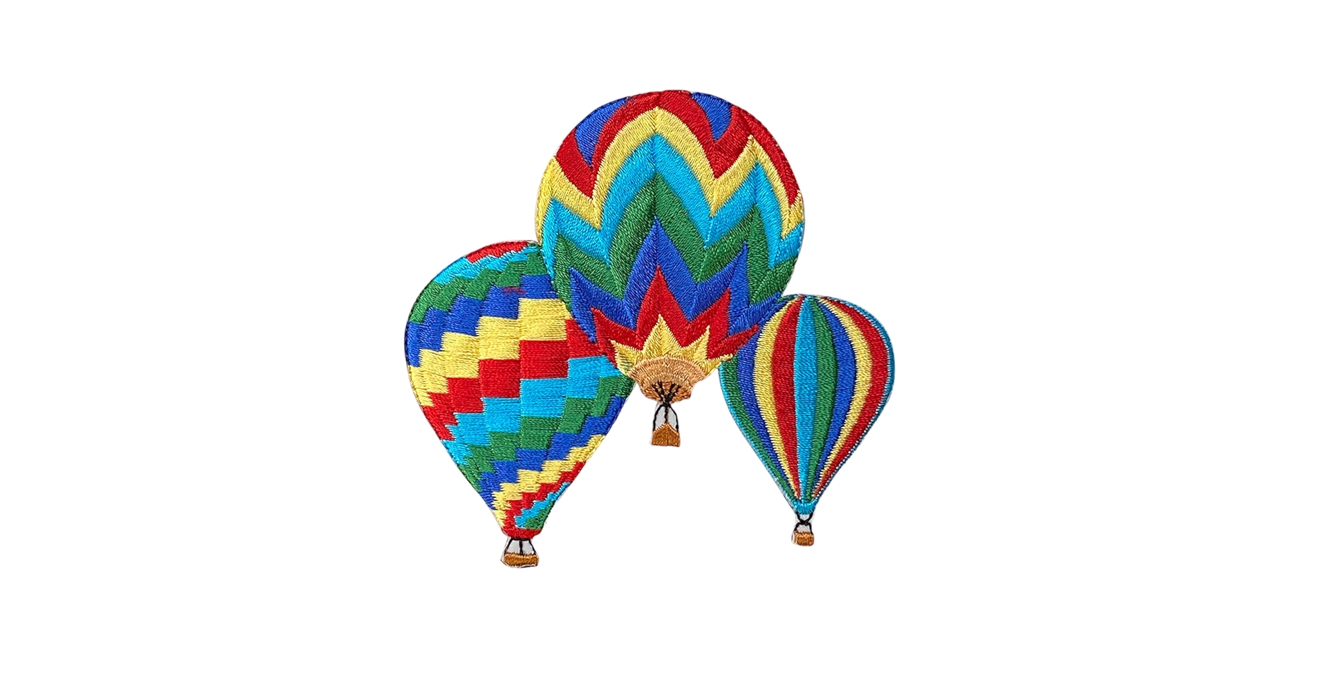 Hot air balloons over the sea ビーズ刺繍 Hot air balloons over the sea ビーズ刺繍