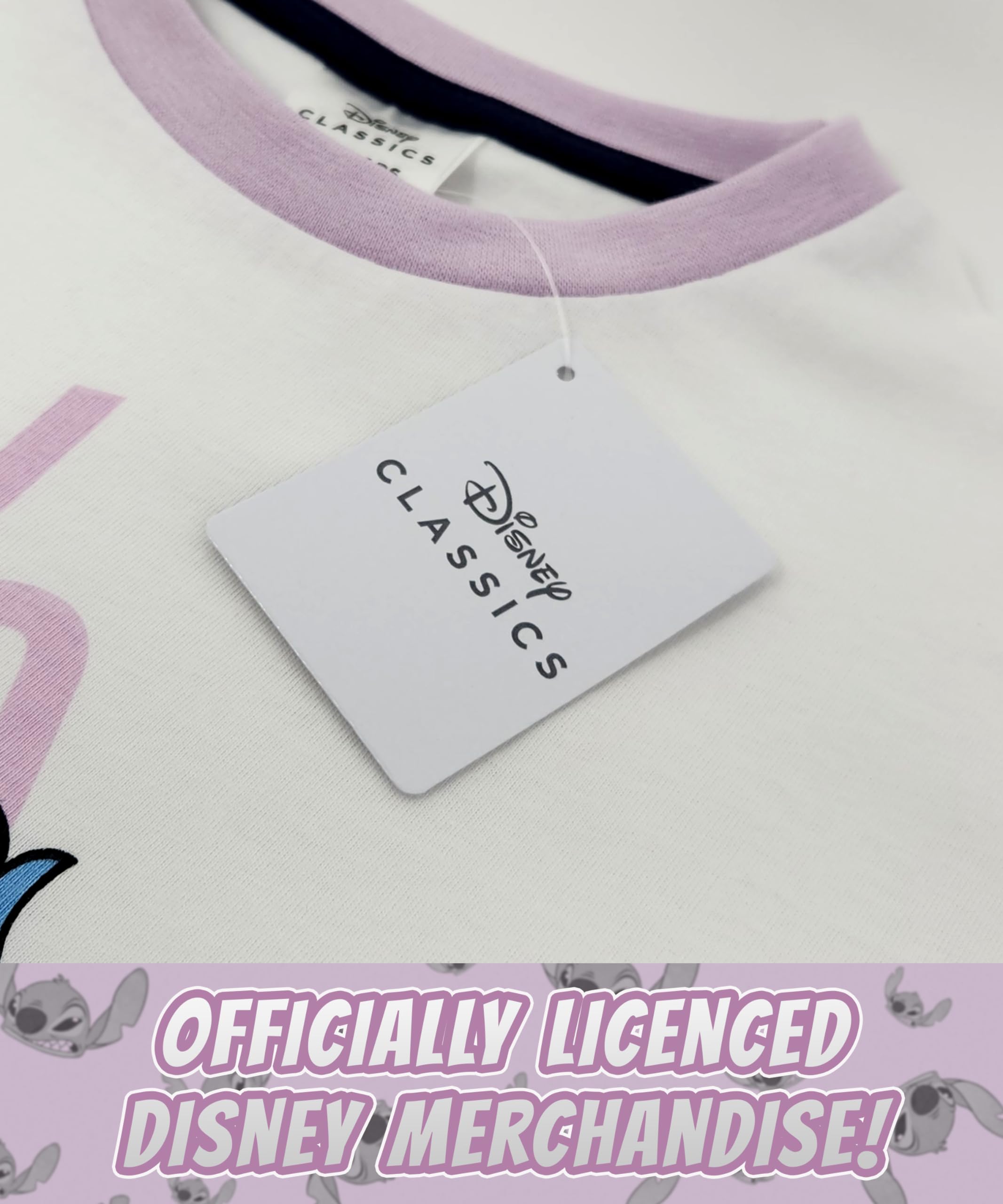 Pyjama 100% Coton peigné à épaules Courtes pour Filles Lilo & Stitch