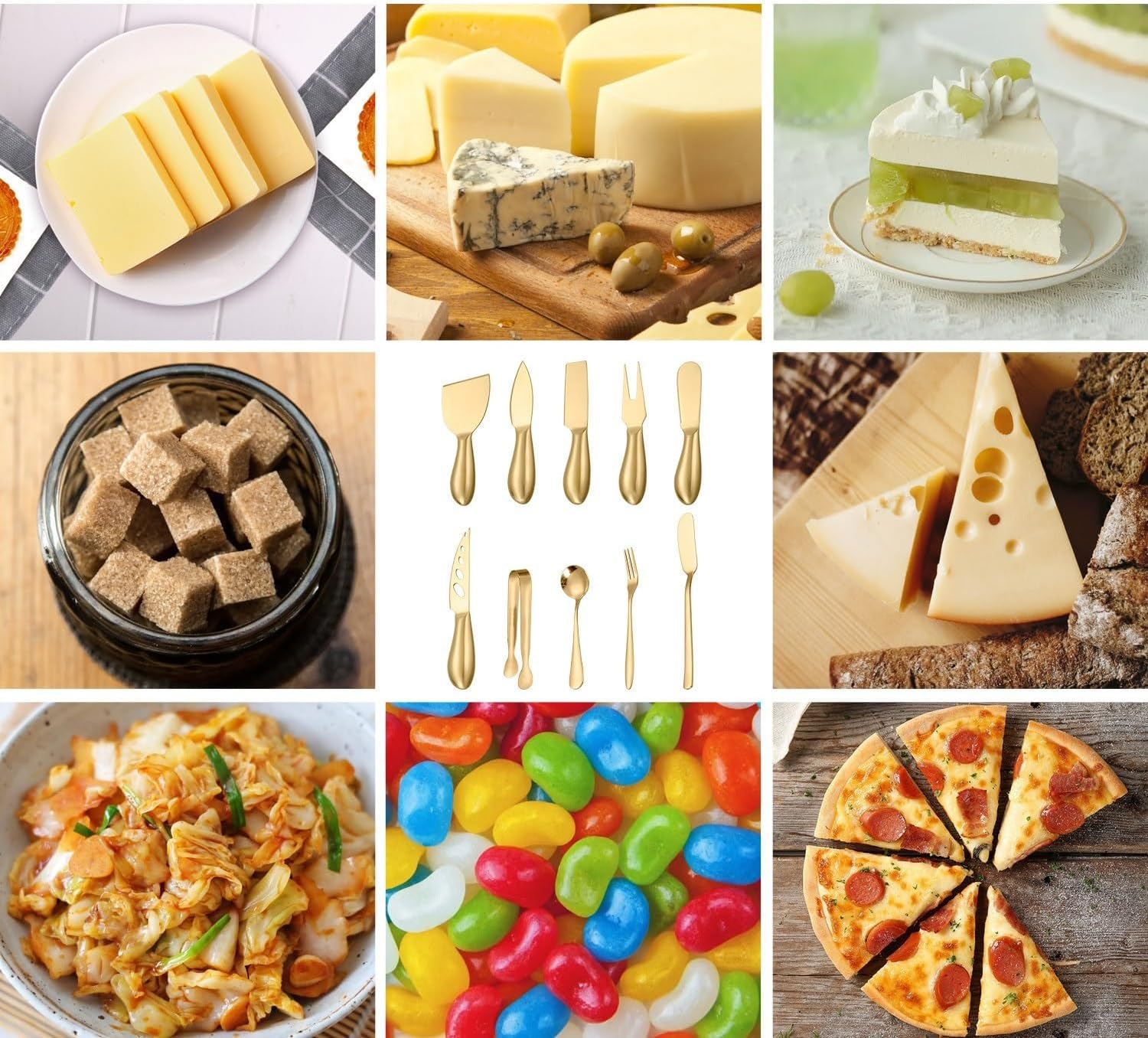 Silverware Flatware Set, 18-piece Stainless Steel Dessert Knife And Fork Cheese Knife Set Bread Slicer Butter Knife Cheese Knife(Silver)