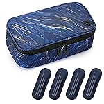 ALLCAMP Insulin Cooler Travel Case Diabetic Medication Cooler with 4 Ice Pack - Medical Cooler Bag Portable and Reusable Blue (9X 4.72x 3.14 inches)