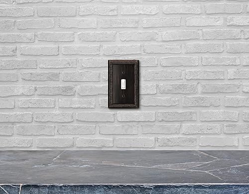 Vista 303 de Henne Bery Sunken Pearls - placa decorativa de pared para interruptor (Palanca simple, 2 unidades, níquel satinado)