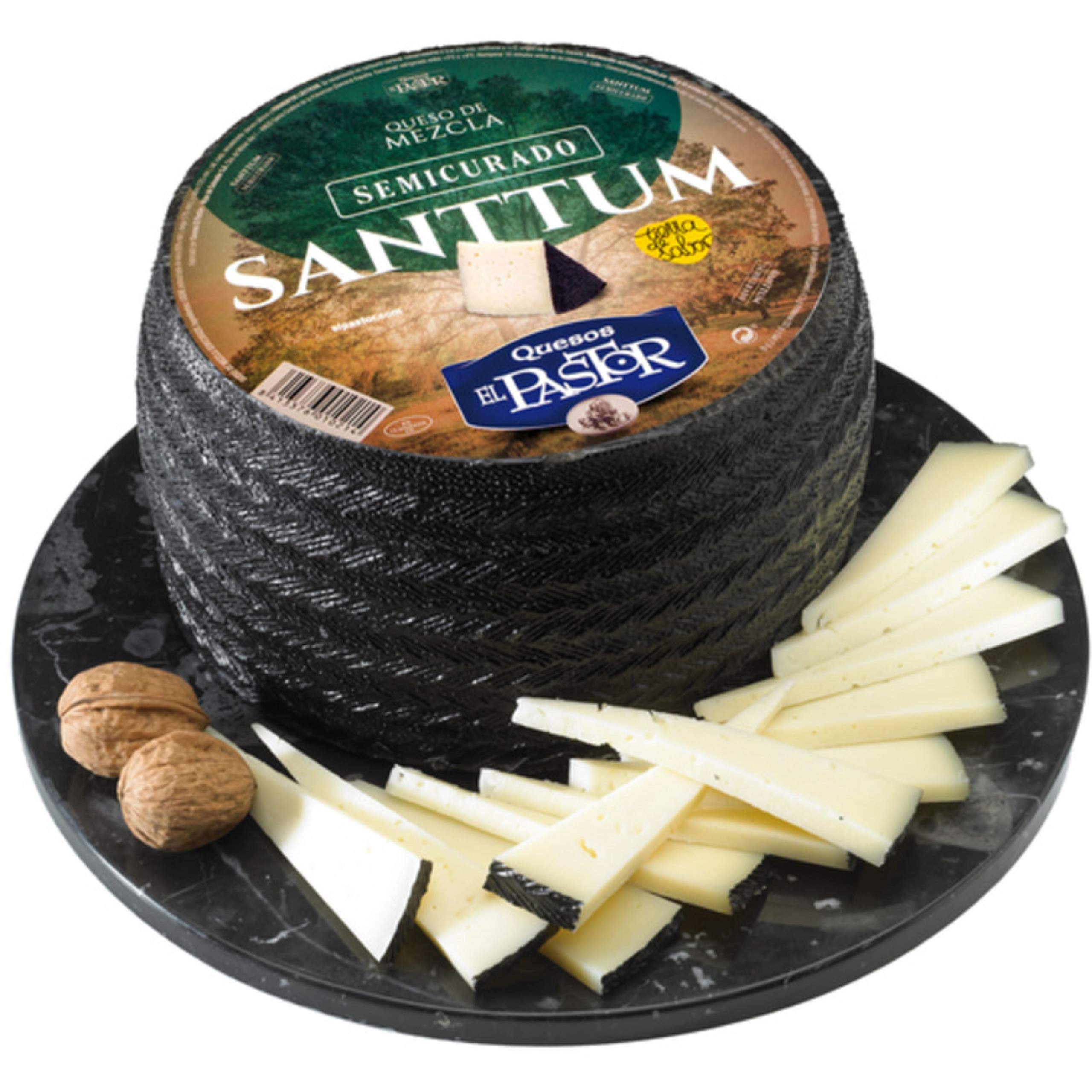 Queso Mezcla Semicurado Santtum - Medio Queso Peso Aproximado 1500 gramos - Queso Semicurado con un Sabor Intenso Apreciado por Todos los Paladares - Queso Semicurado de Mezcla