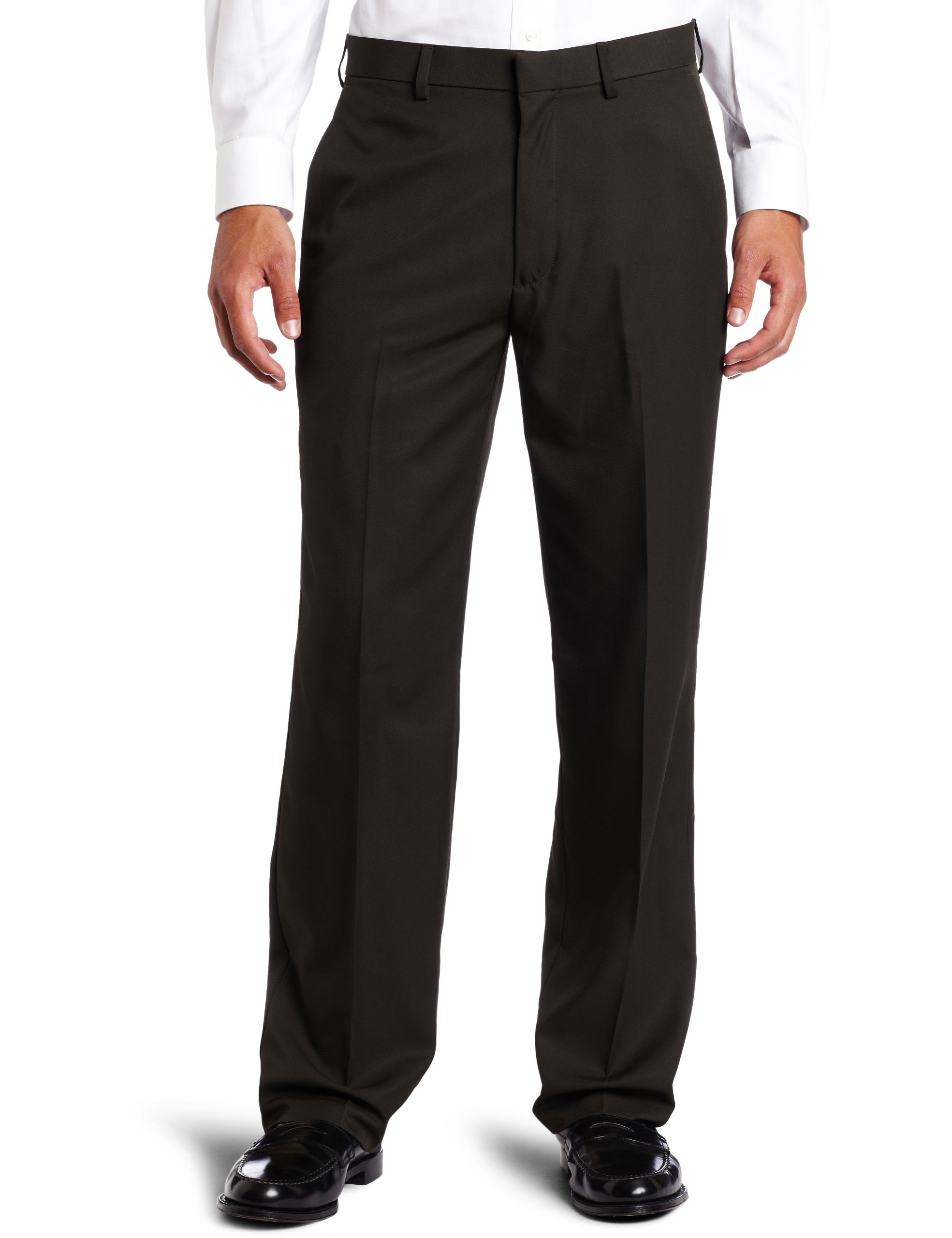 Haggar Men's Cool 18 Straight Fit Gabardine Flat Front Casual Pant