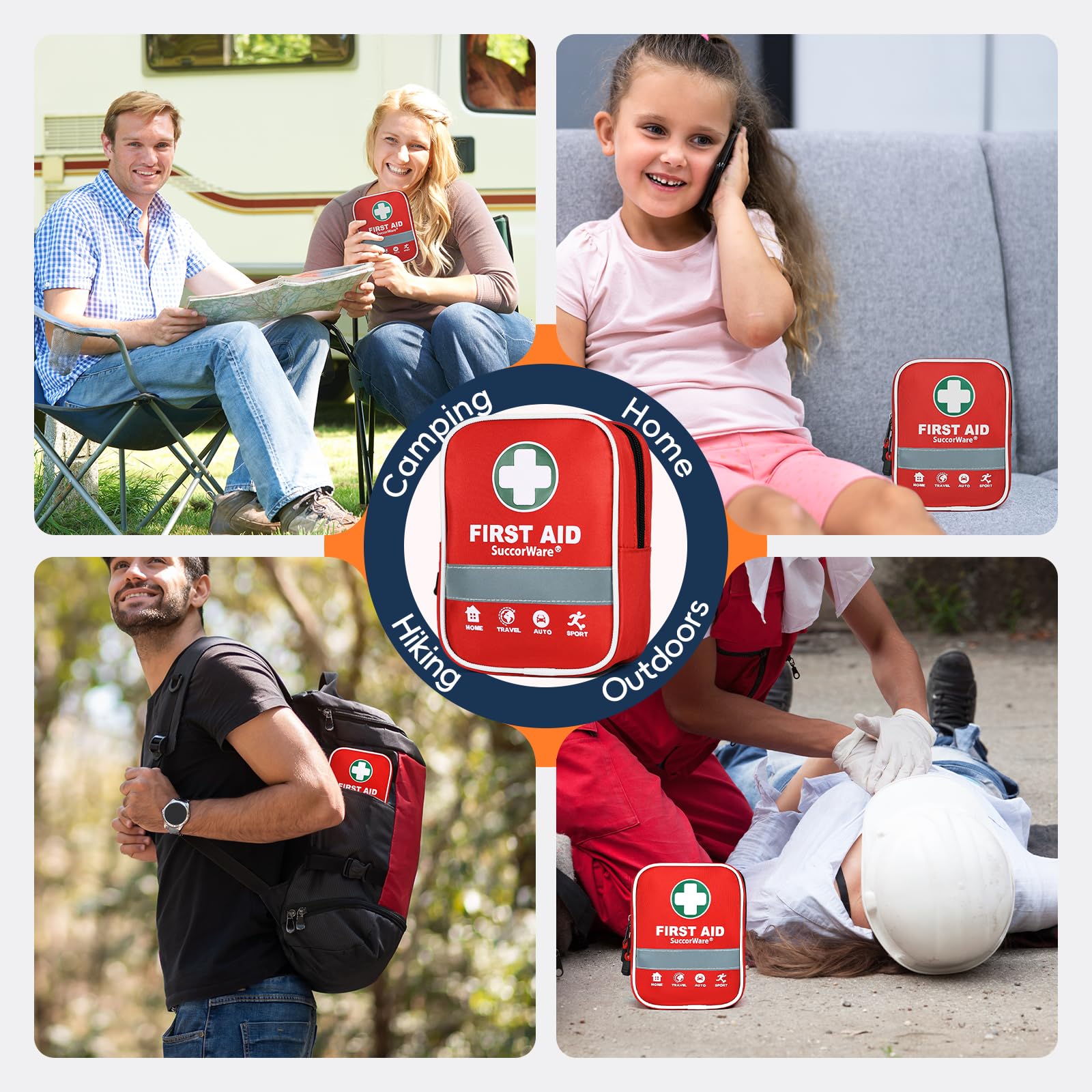 130 Pieces First Aid Kit with Hospital Grade Medical Supplies - Includes Emergency Blanket, Bandage - Great for Home, Outdoors, Office, Car, Travel, Camping, Hiking, Boating — Amazon image 6