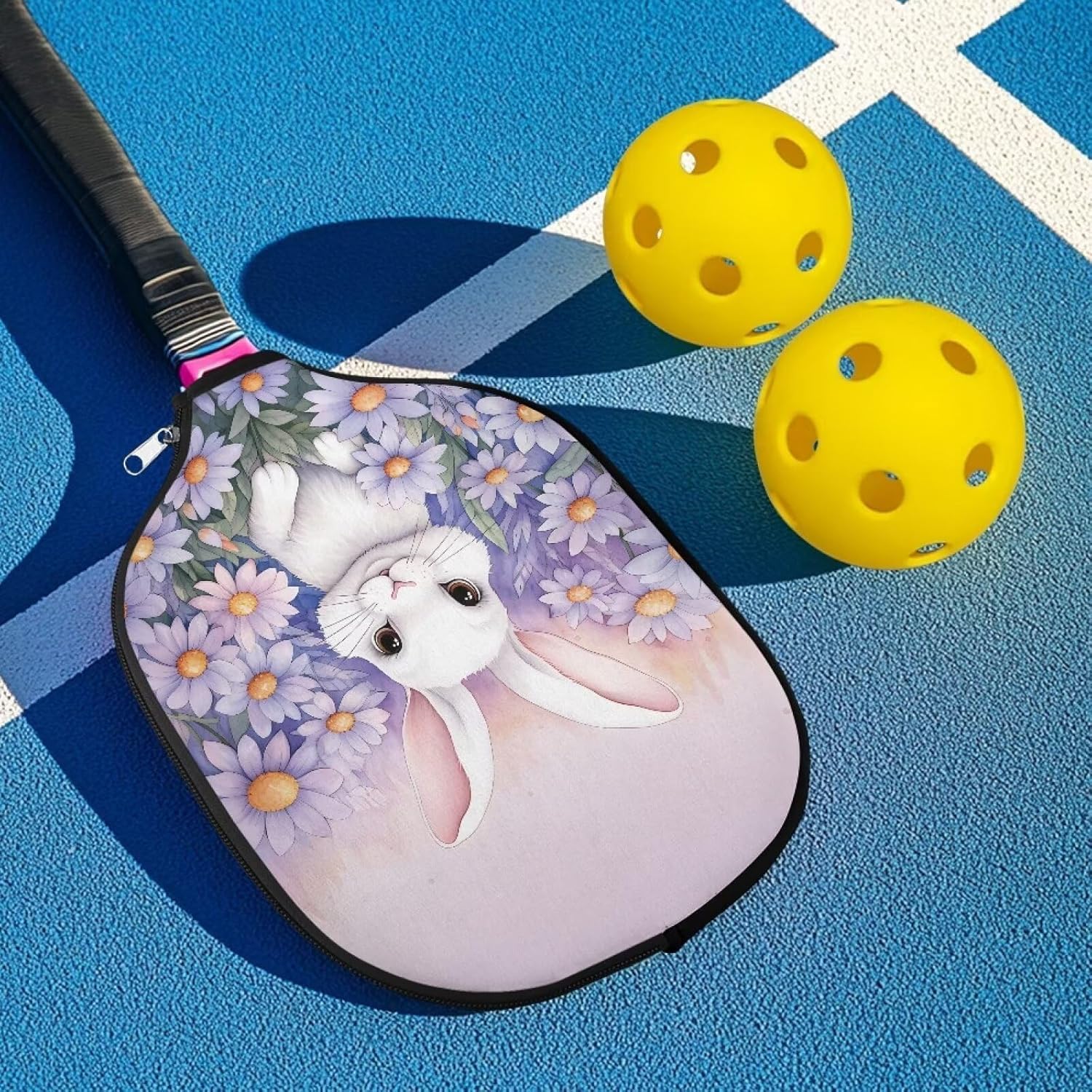 Polyester Pickleball Paddle Cover for Men and Women Protect Pickleball Paddle Case with Zipper Pickleball Gifts for Outside