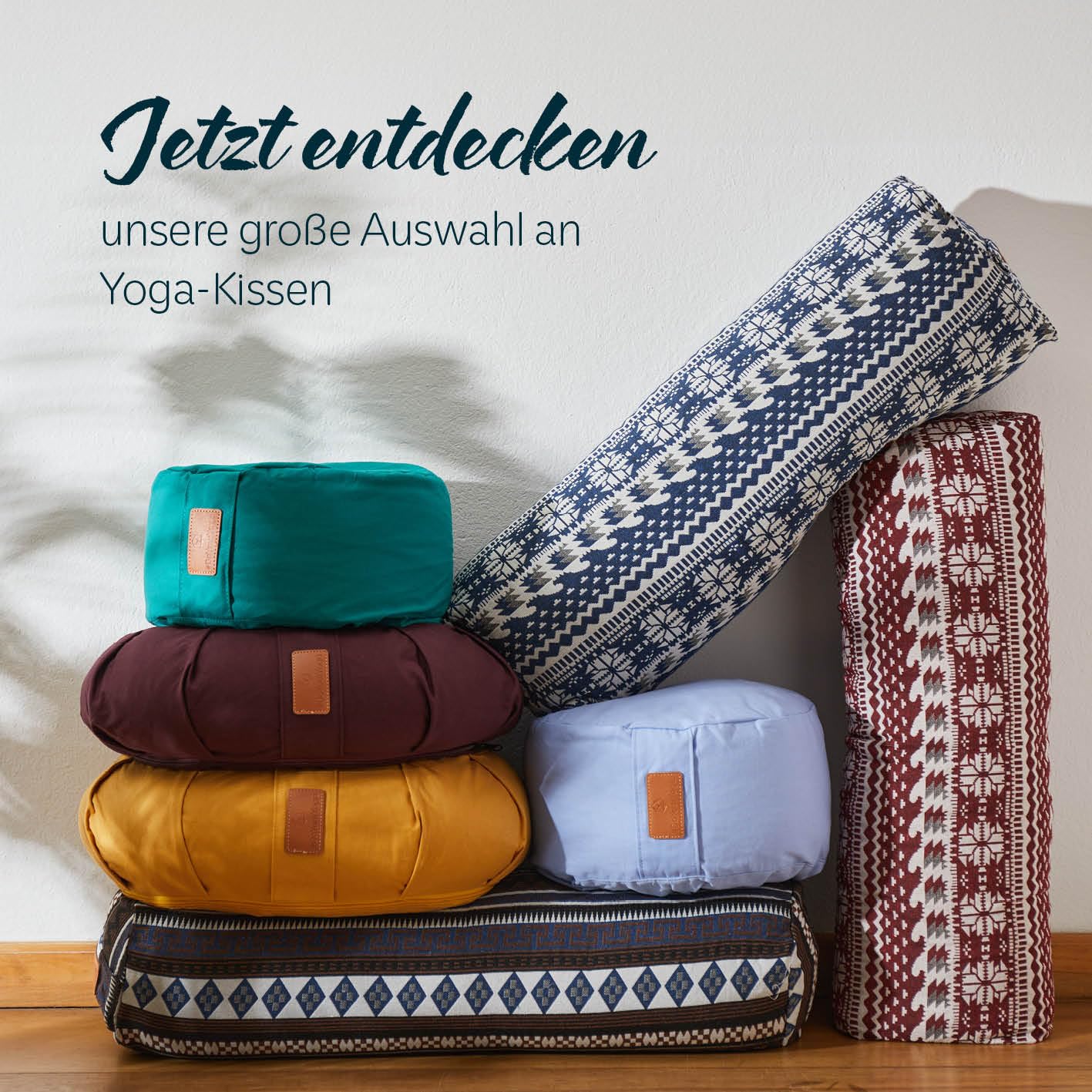 #DoYourYoga Zafu Halbmondkissen »Ganesh« gefüllt mit Bio-Dinkelspelz oder Bio-Buchweizenschalen | waschbarer Bezug | 45 x 30 x 14 cm | Meditations-, Sitz-, Rondokissen für Yin Yoga