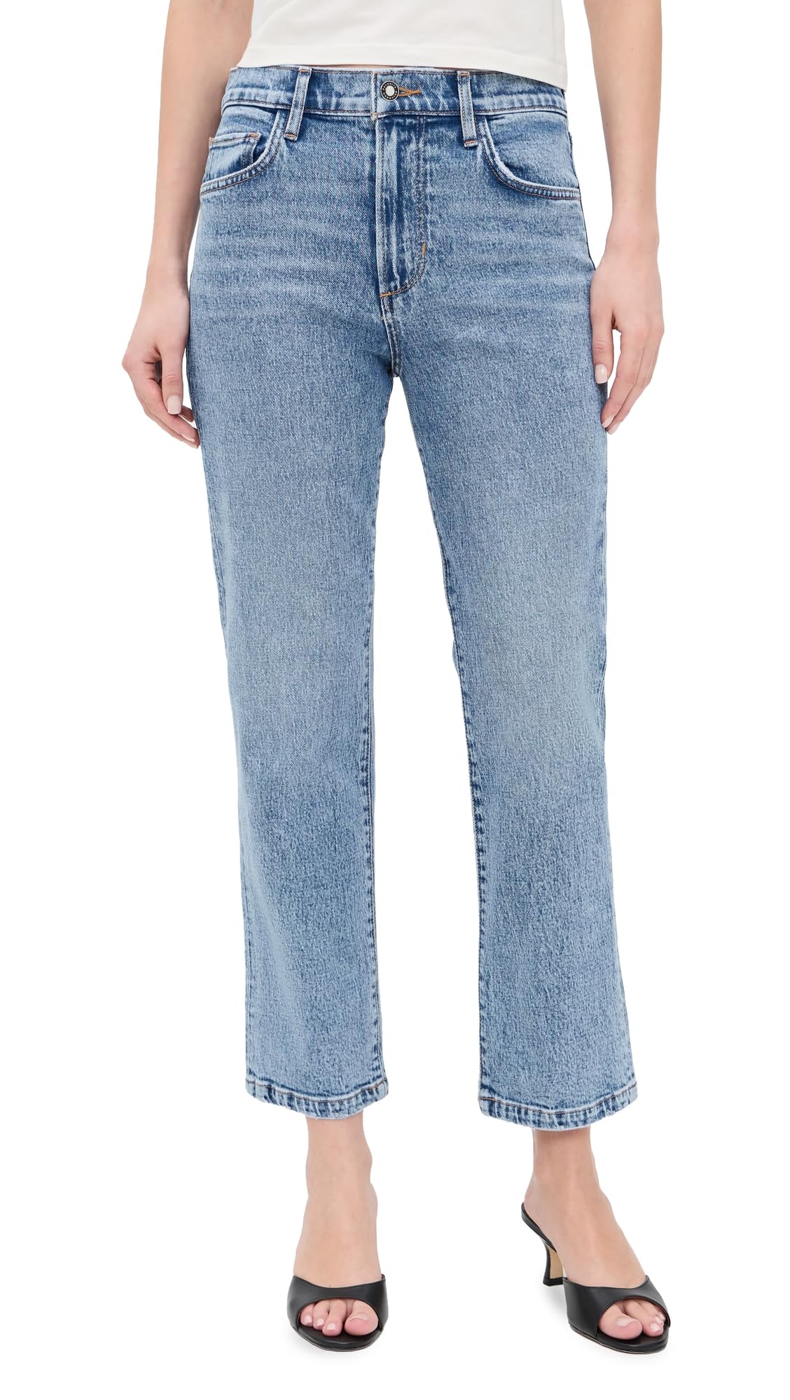 Favorite Daughter Women's The Dot Mid Rise Straight Ankle Jeans