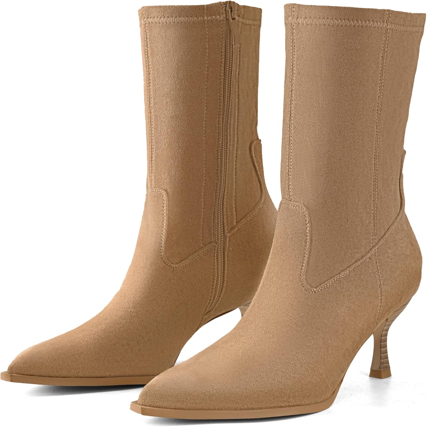 Kitten Heel Women Boots - Pointed Toe Design