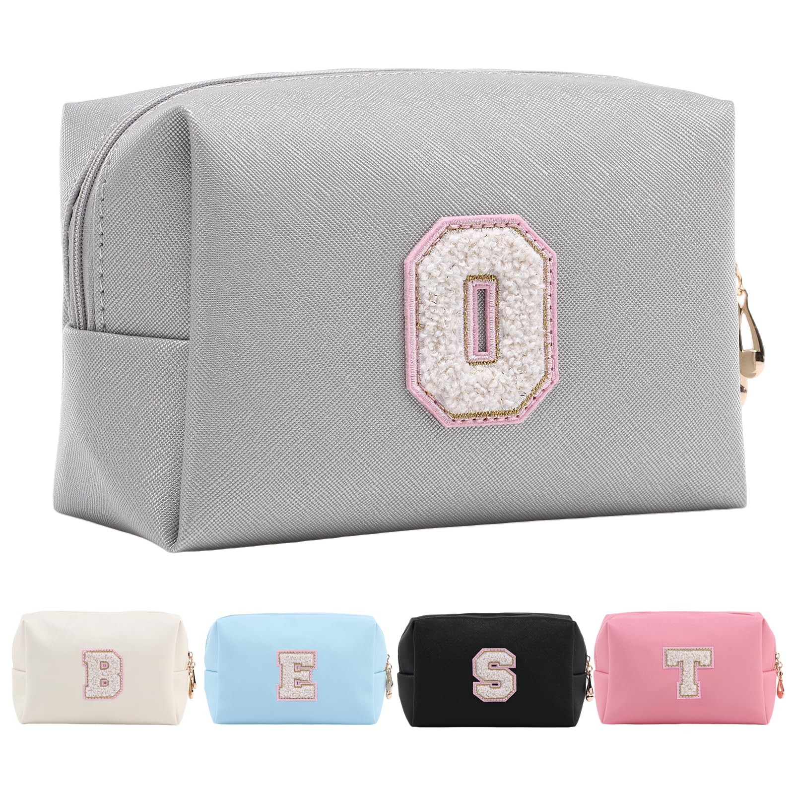 Personalized Makeup Bag,Waterproof Travel Makeup Pouch Cosmetic Bag Birthday Gift for Women Mom，Bride Bridesmaid Cosmetic Bag A-Z — view 105