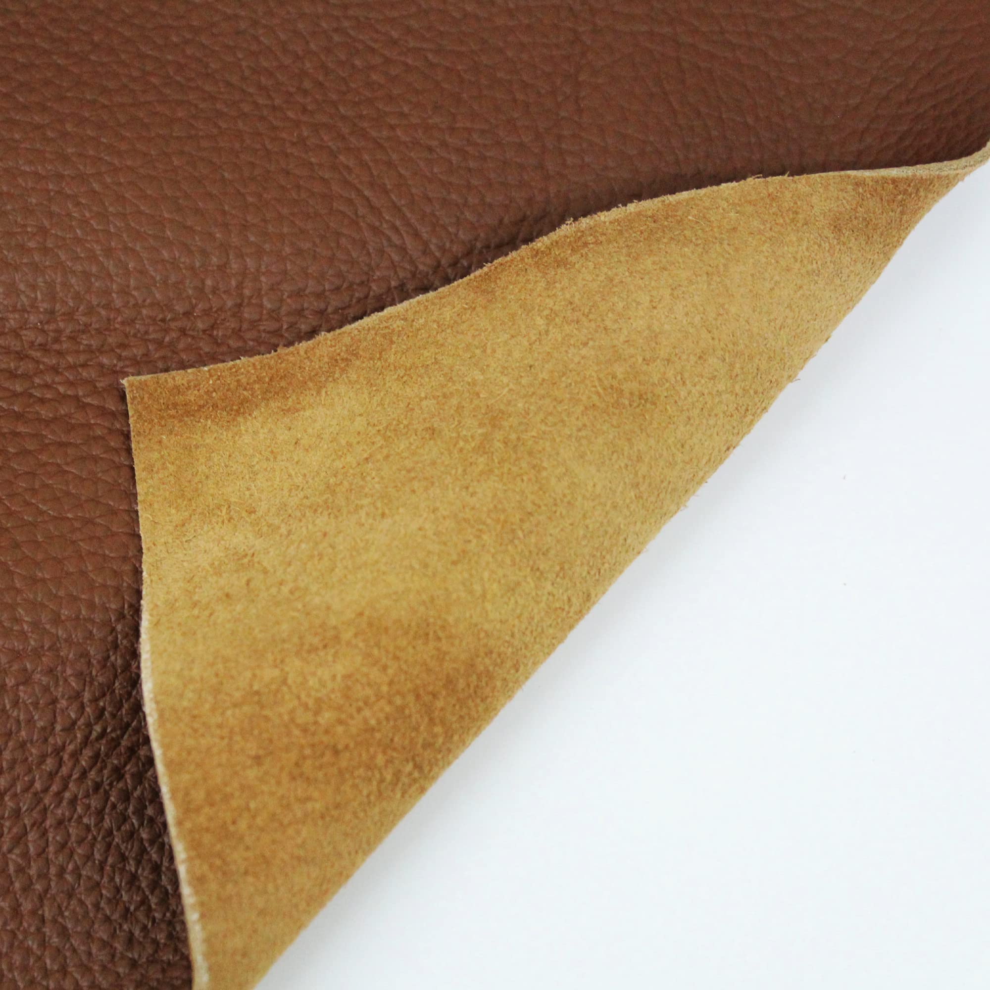 Pelle naturale 100% autentica produzione regolare per pelletteria e sartoria, ideale per artigiani, designer, artigianato, fai da te o progetti in pelle (marrone, 25 cm x 20 cm)
