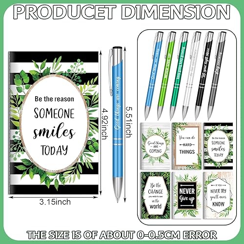 Miniatura 47 de Geyee 24 mini bolígrafos motivacionales, blocs de notas inspiradores, regalos de agradecimiento a granel, diarios pequeños, juego de bolígrafos