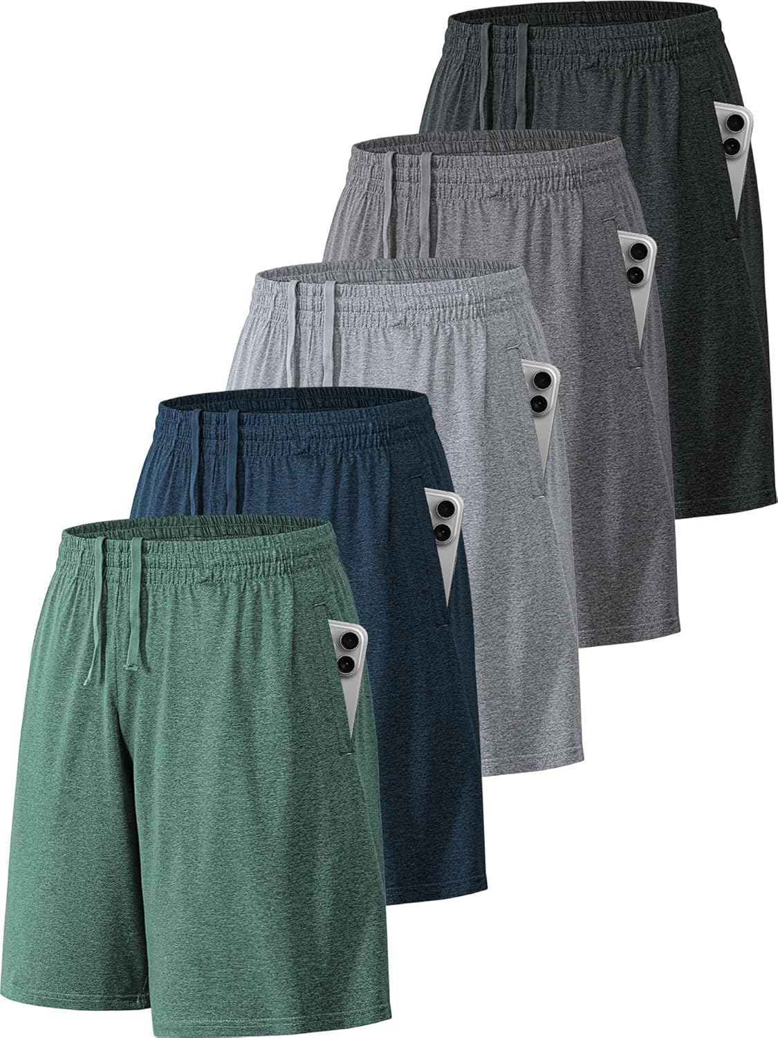 BVNSOZ Men's Athletic Shorts with Pockets and Elastic Waistband Quick Dry Workout Shorts for Men