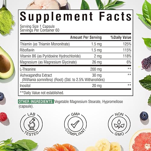 Miniatura 7 de Complejo de magnesio 10 en 1 120 cápsulas y L-teanina 200 mg 60 cápsulas