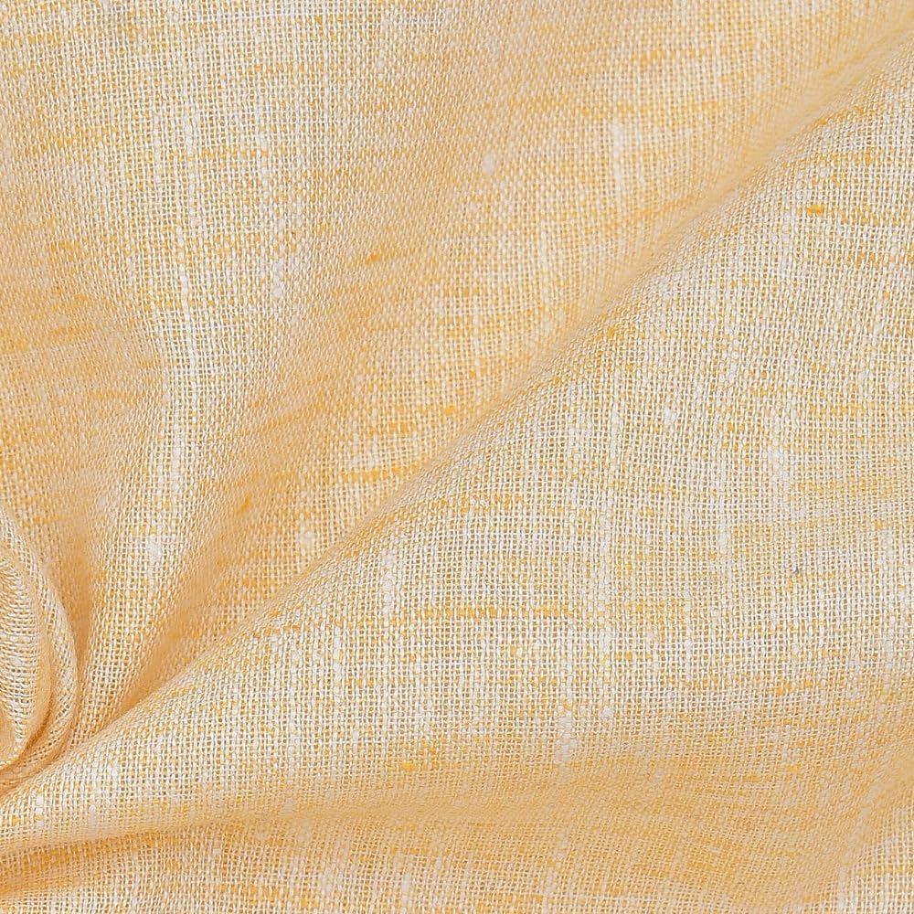 Premium Linen Fabric for Shirts 1.6 Meters, 60" Wide, Ideal for Full-Length Sleeve Shirts Up to XXL, Yellow-image-40