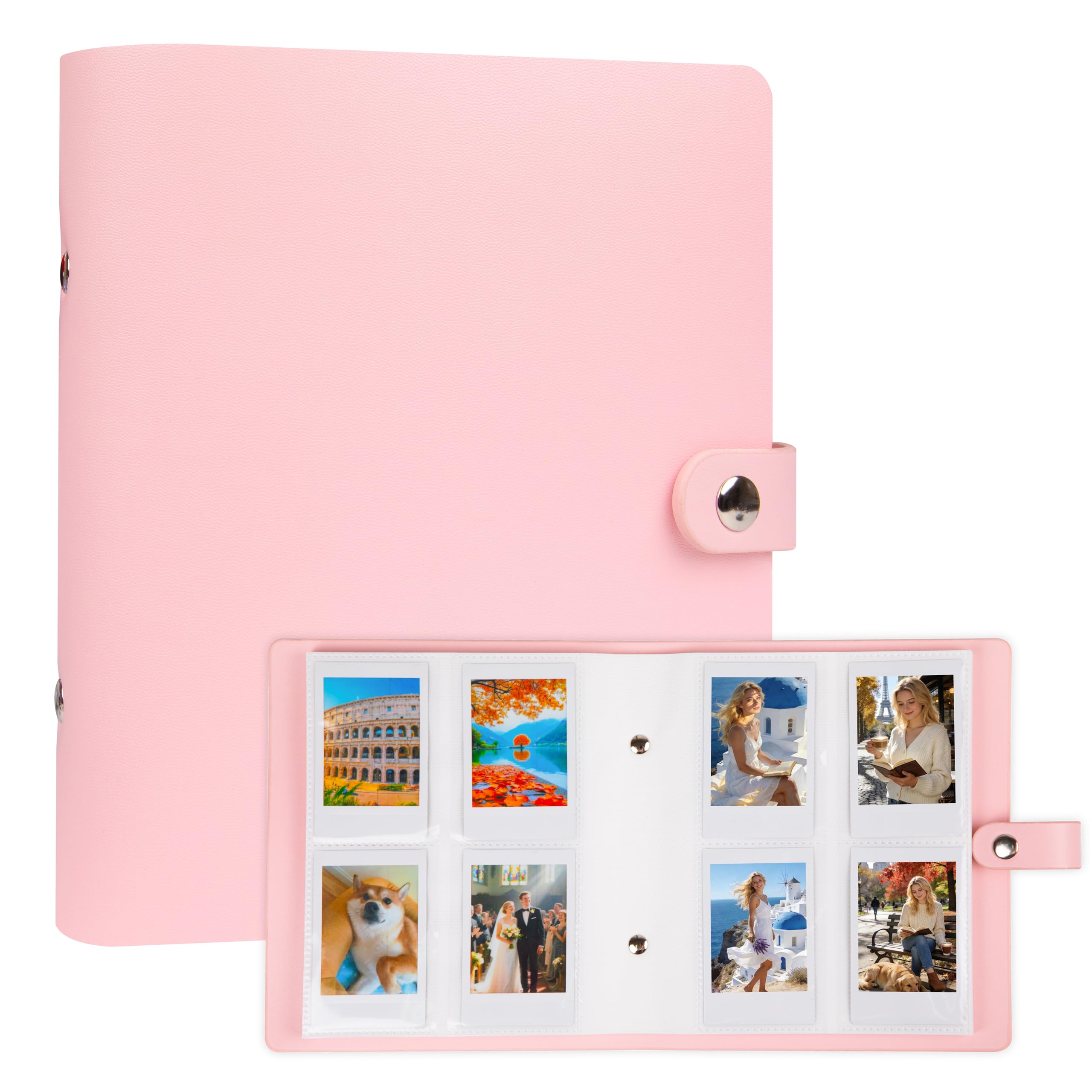 256 Pockets Photo Album for Fujifilm Instax Mini 11 90 70 9 8+ 8 LiPlay Instant Camera, Polaroid Snap SnapTouch PIC-300 Z2300 Instant Camera, Kodak Smile Printomatic Instant Print Camera (Pink)-image-43