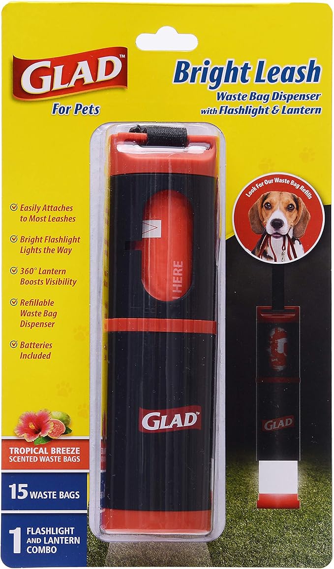 Glad for Pets Bright Leash Waste Bag Dispenser with