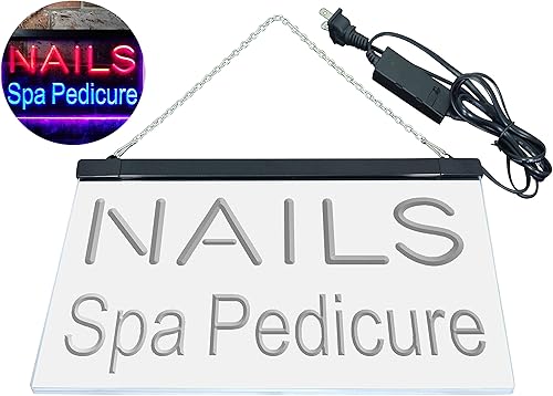 Miniatura 9 de ADVPRO Nails Spa Pedicura Salón de Belleza Señal de neón LED de doble color, azul y rojo, 24 x 16 pulgadas st6s64-i0357-br