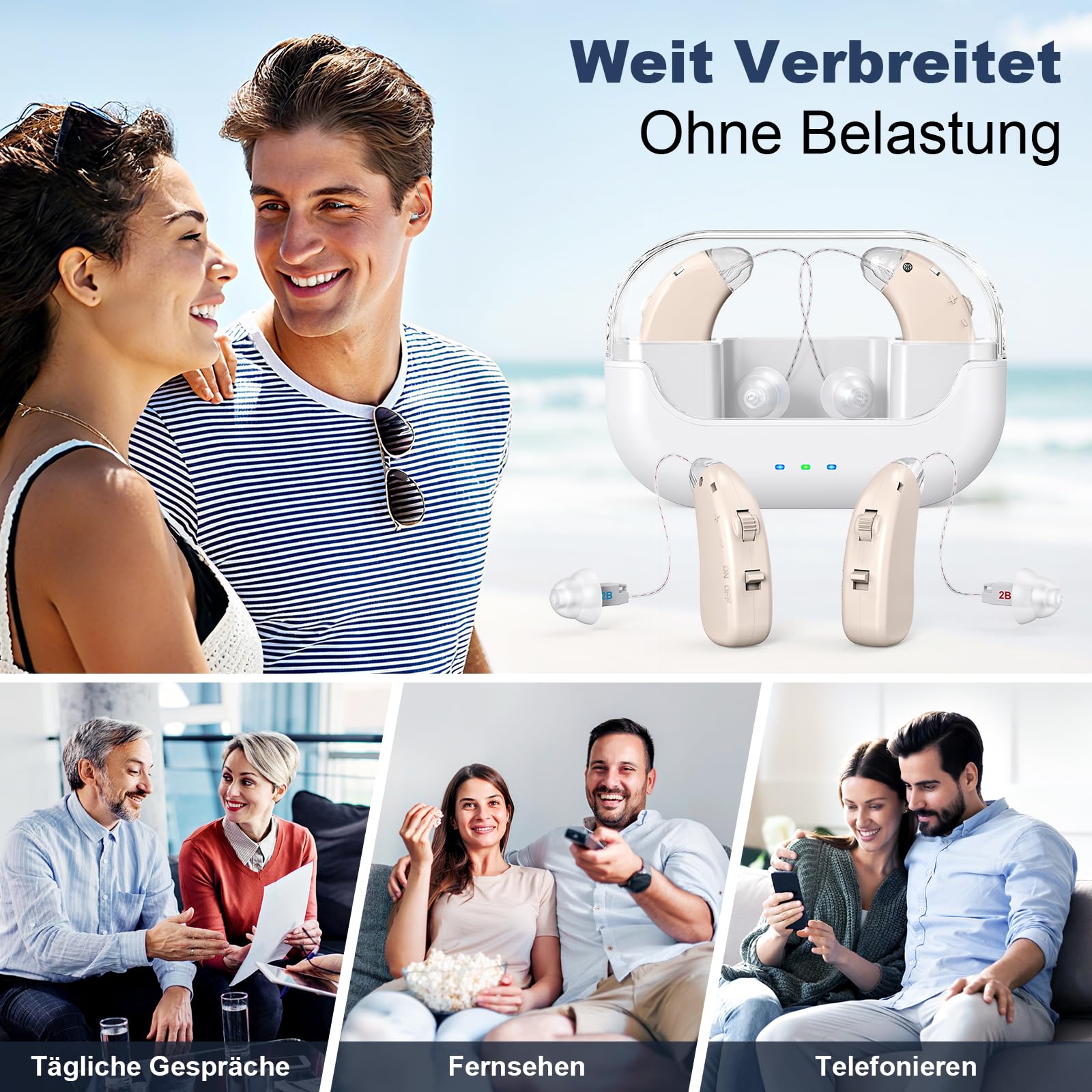 Wiederaufladbare Sound-Verstärker für Senioren，mit Geräuschunterdrückung & Einstellbarer Lautstärke，Unabhängiger Netzschalter