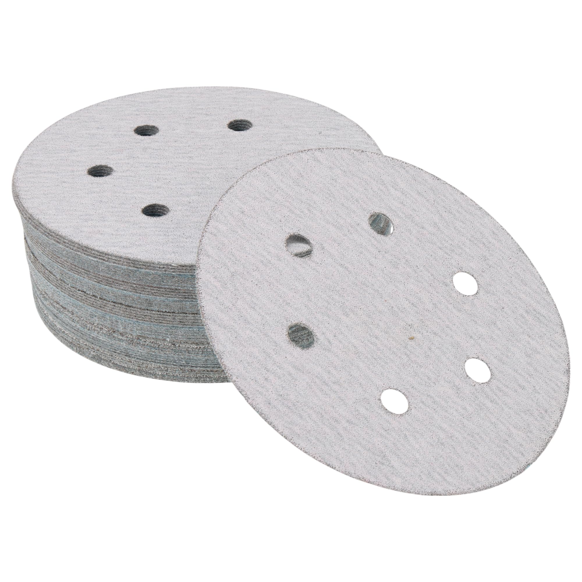 Hihaha Sandpaper Hook & Loop Sanding Sheets 150x150mm White 100 Grit Round Efficient Grinding and Polishing Automobile Manufacturing and Repair Woodworking