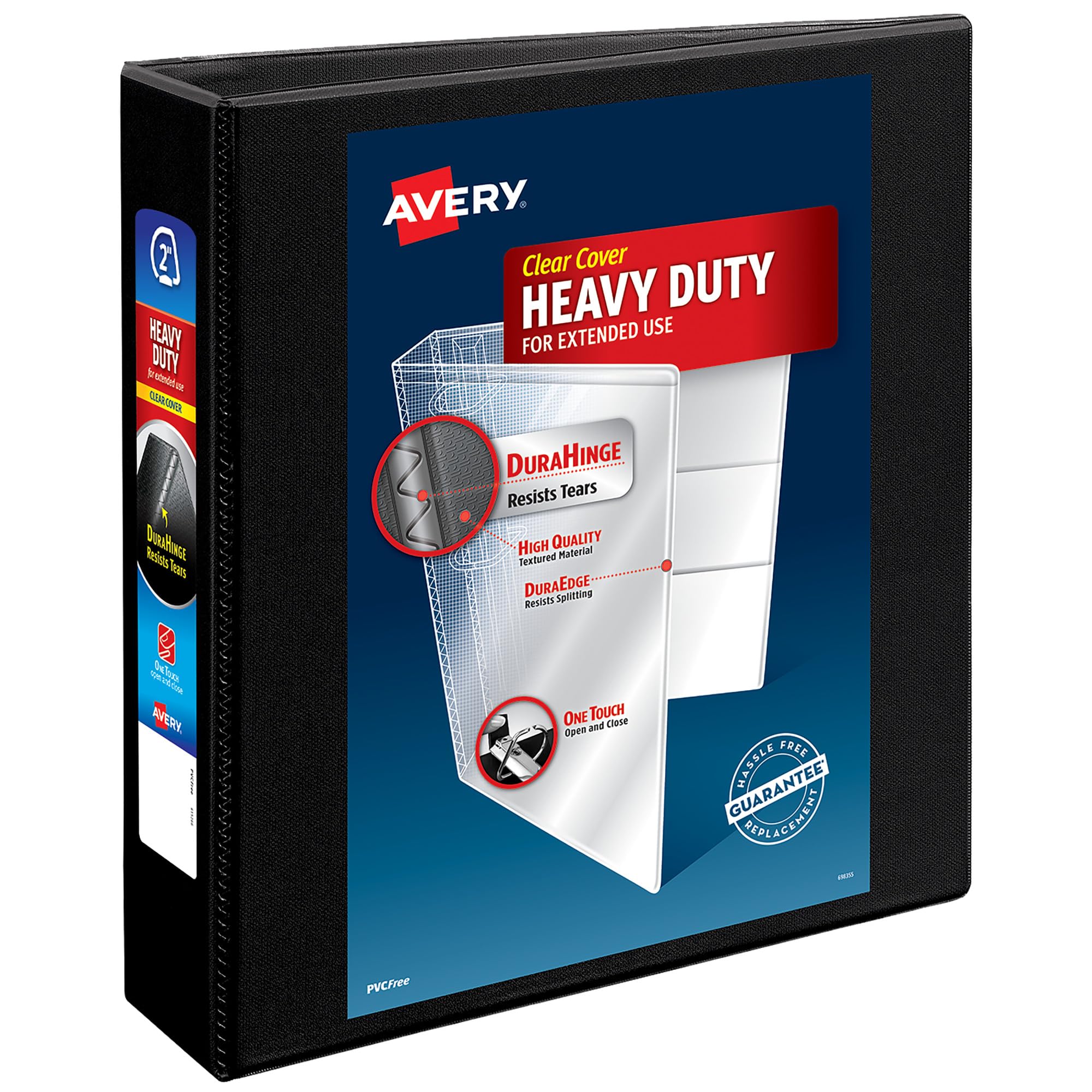 Avery® Heavy-Duty View 3 Ring Binder, 2" Slant Rings, 1 Black Binder, 2" (Pack of 12)