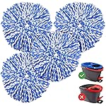 4 Pack RinseClean Spin Mop Replacement Head Spin Mop Refills Compatible with O Ceda RinseClean Dual System, Microfiber Mop Easy Cleaning Floor Head Mo-p for Floor Cleaning RinseClean 2 Tank System