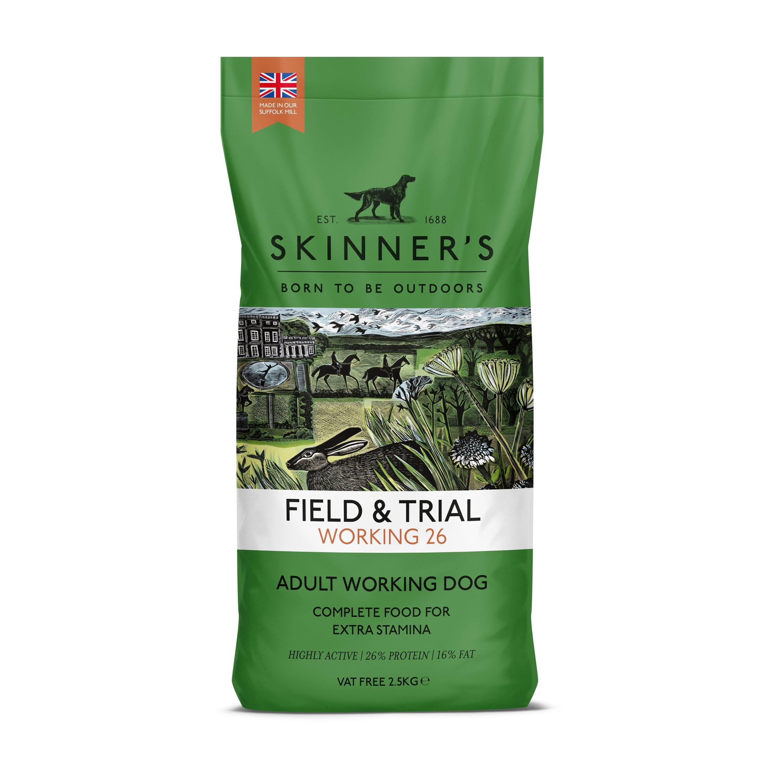 Skinners Field & Trial Working 26, 2.5kg, Complete Dry Adult Dog Food, For Active Dogs, High Energy