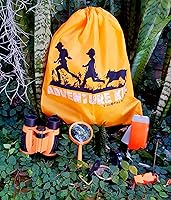 Vista 6 de Adventure Kidz - Kit de exploración al aire libre, binoculares con estuche, linterna, brújula, silbato, lupa, mochila, paquete (14 artículos)