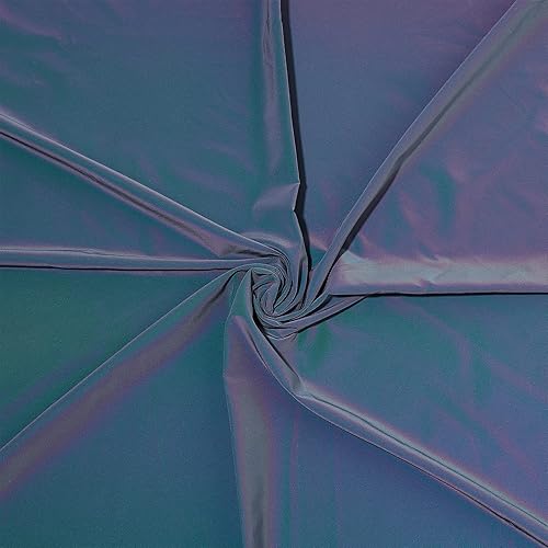FINGERINSPIRE Tela iridiscente negro 55 x 39 pulgadas tela holográfica de poliéster para coser tela reflectante arcoíris brillante para ropa parches