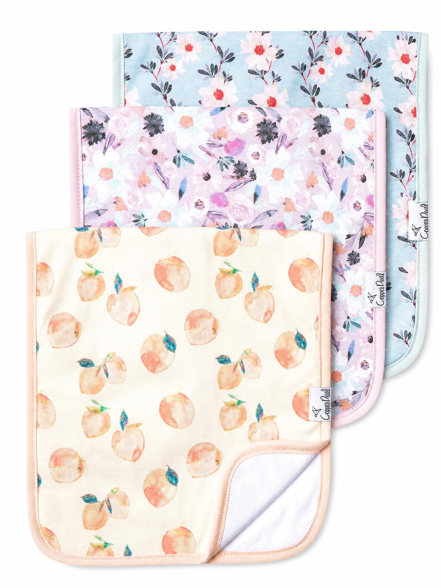 Baby Burp Cloth Large 21'x10' Size Premium Absorbent Triple Layer 3-Pack Gift Set ââ‚¬Å“Morganââ‚¬Â by Copper Pearl ââ‚¬¦-image-12