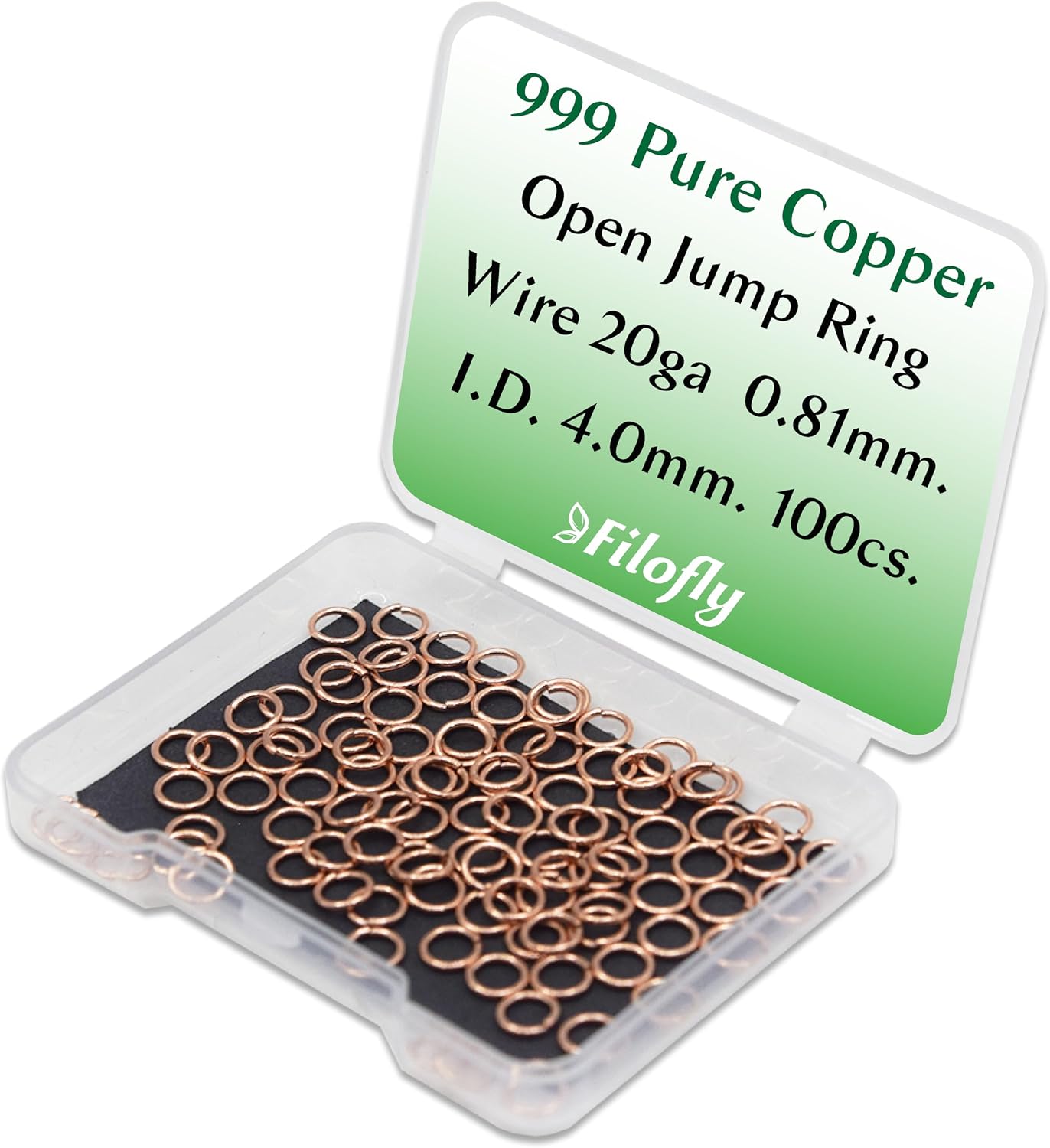 999 Pure Copper Open Jump Rings 20 Gauge 100 pcs By Filofly (5.62mm OD/4mm ID)