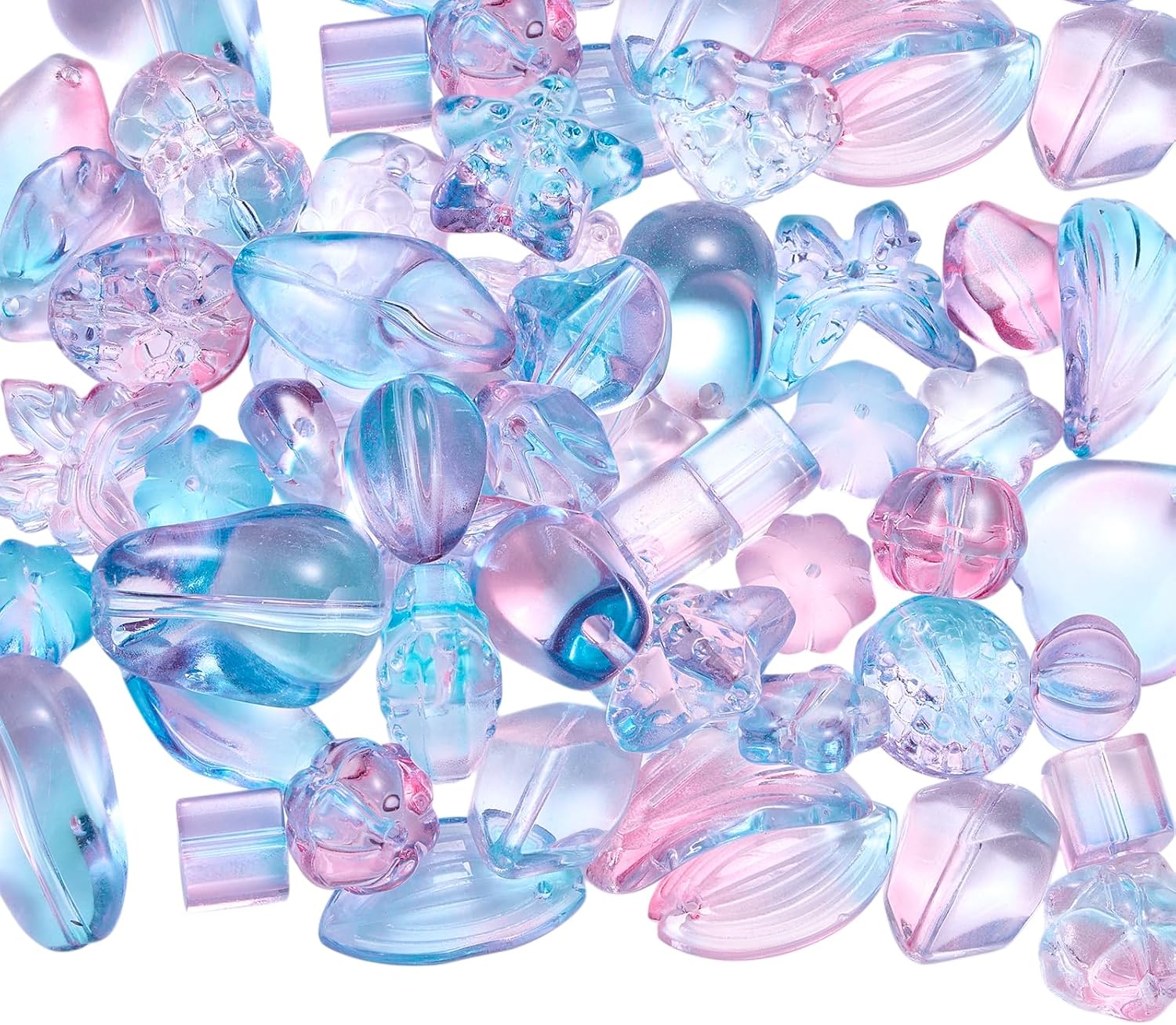 Assorted Glass Beads for Jewelry Making, Sky Blue, 100 G