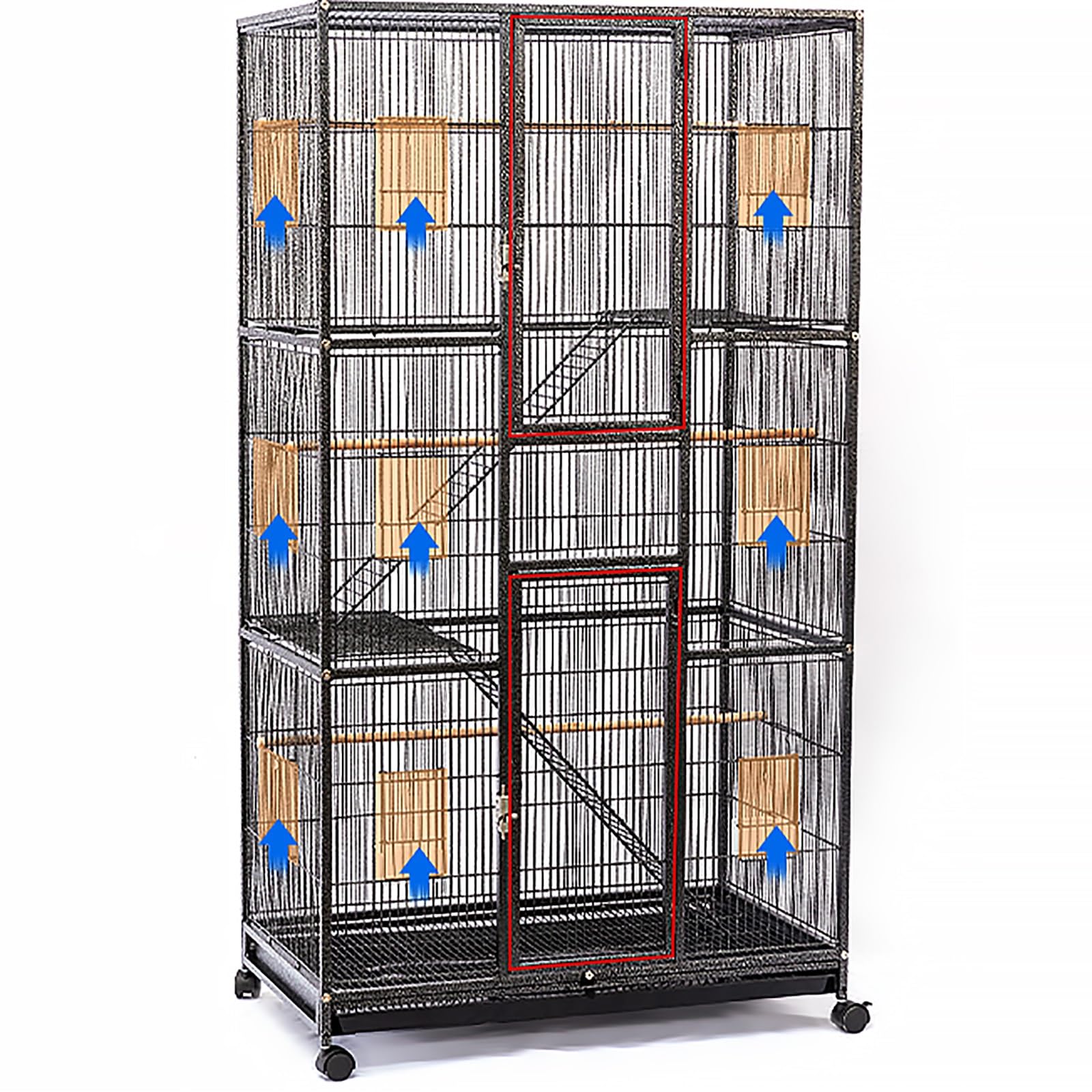 Amazon | 車輪付き大型金属製鳥かご - オウム、トリカゴ, オカメインコ