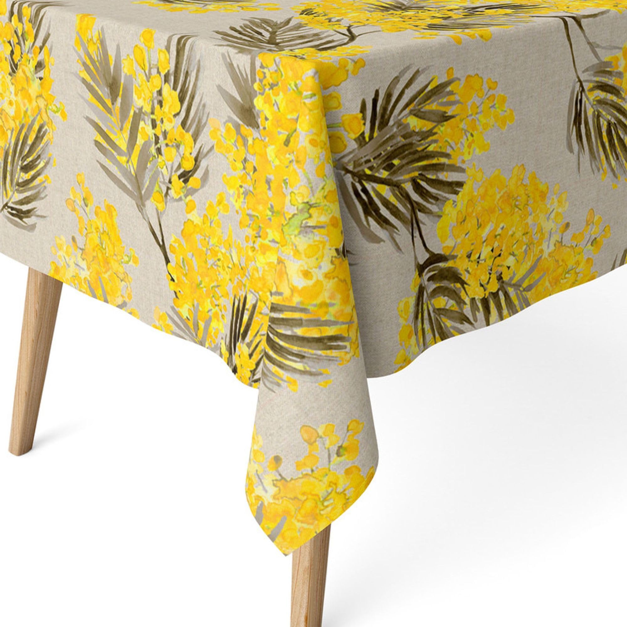 ECOMMERC3 | Stain Resistant Tablecloth for Rectangular Table Size 180 x 140 cm - Stain Resistant Extra Soft and Waterproof Tablecloth Beige