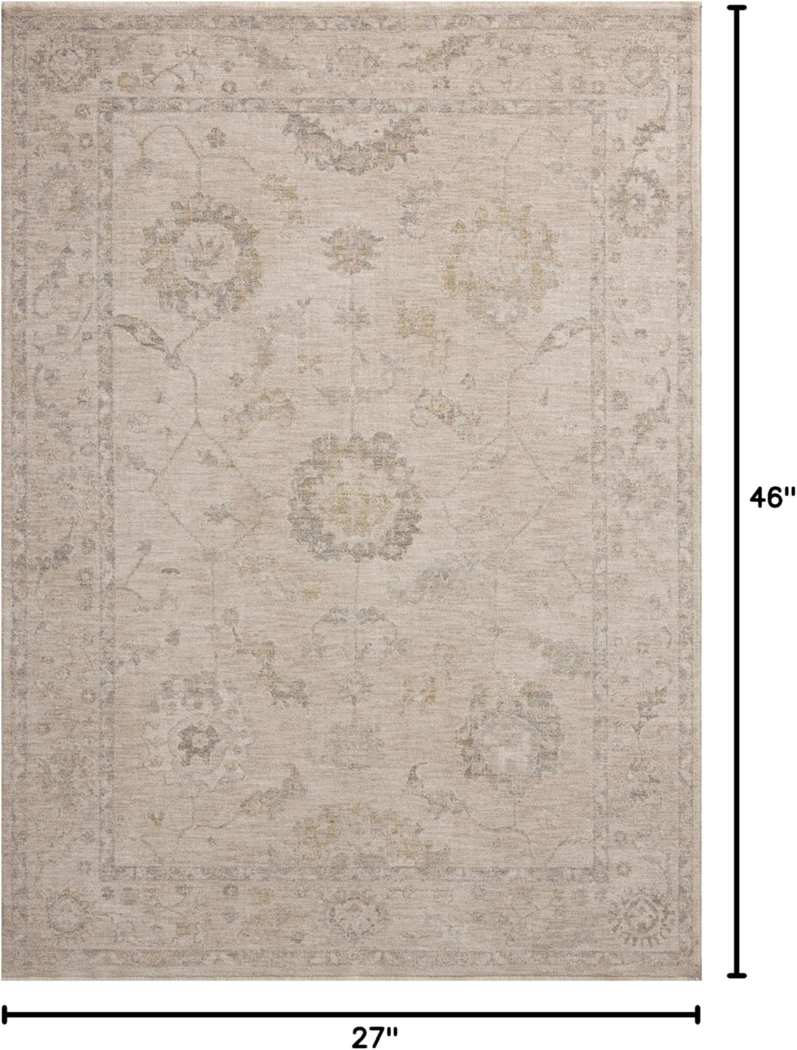 Loloi Chris Loves Julia Louisa Collection LOI-02 Oatmeal/Slate 2'-3" x 3'-10", .38" Pile Height, Accent Rug Oatmeal / Slate 2'3" x 3'10" (Rectangular)