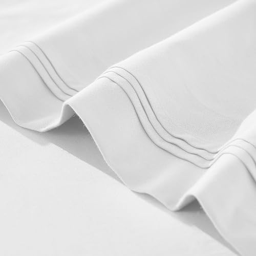 Miniatura 3 de Juego de sábanas de algodón egipcio Superior de 4 piezas, 650 hilos, diseño moderno, sábanas sostenibles, ultrasuaves, básicas, diseño liso, sábana