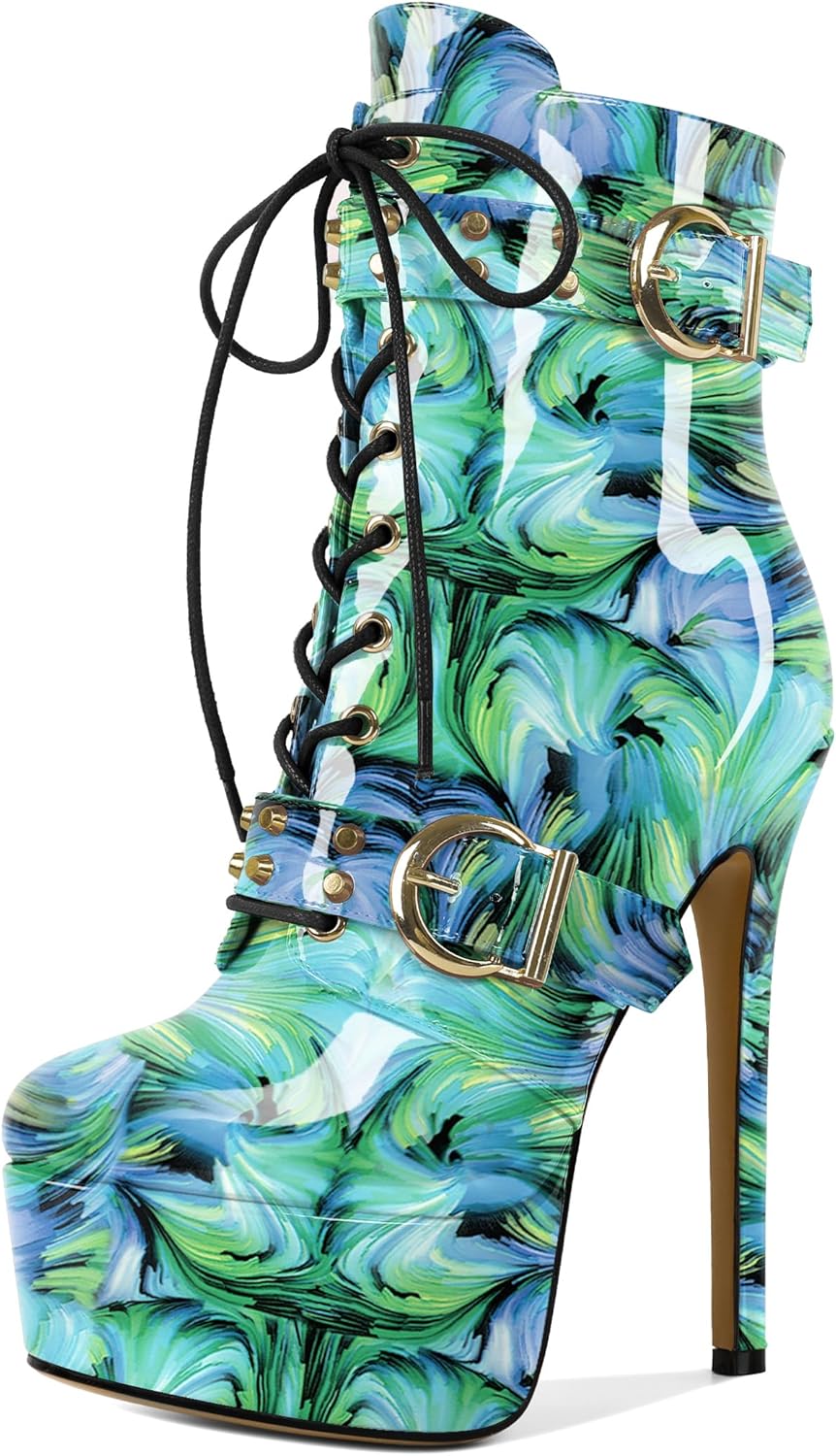 Patent Floral Green