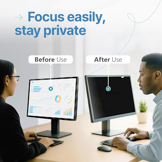 VINTEZ [2 Pack] 21.5 Inch 16:9 Privacy Screen for Computer Monitor and Laptop - Anti Glare Protector Film Blue Light Filter Eye Protection - Computer Screen Privacy Shield