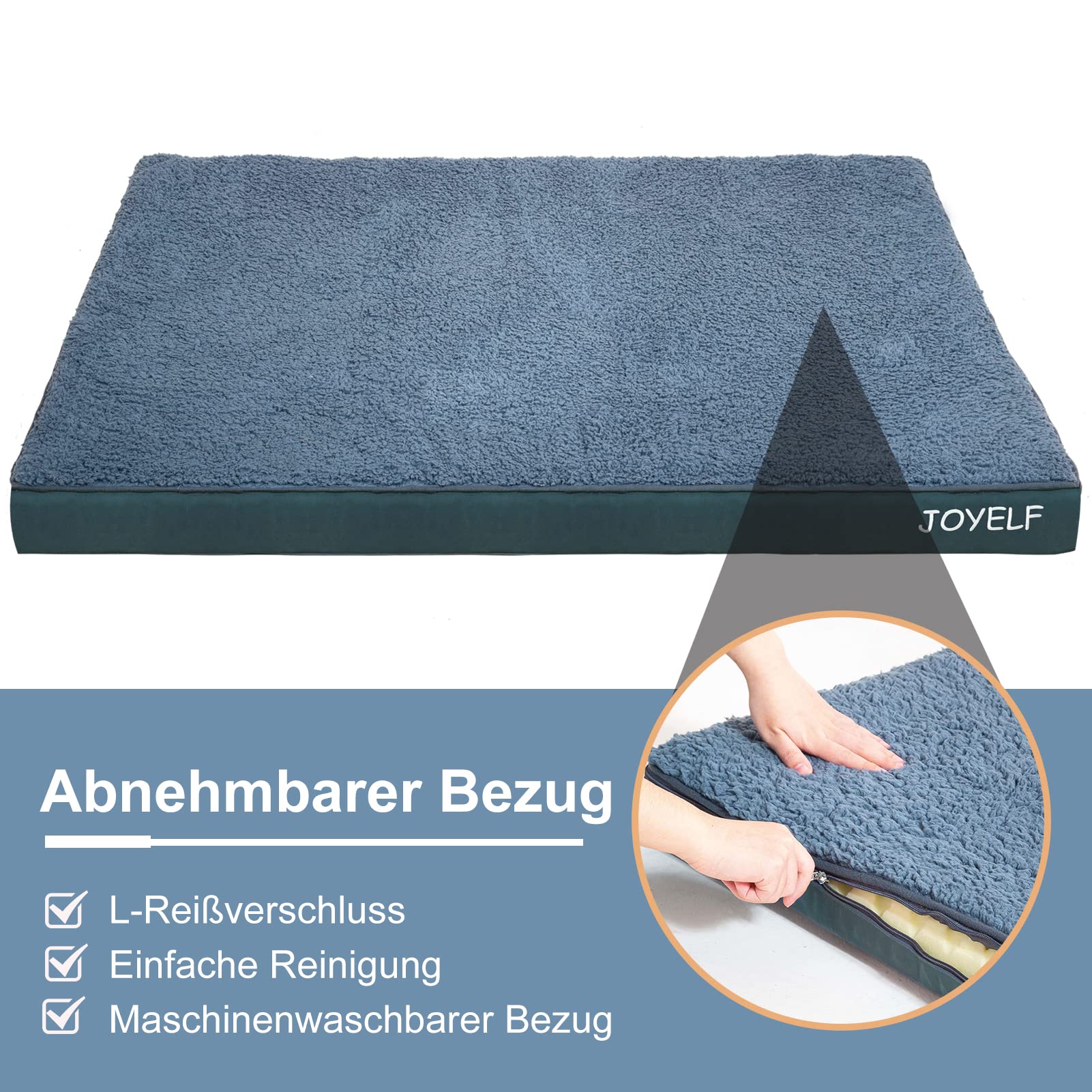 JOYELF XLarge Dog Bed Mat per cani di grandi dimensioni, scatola di uova schiuma Pet Bed Mat con copertura lavabile impermeabile e rimovibile