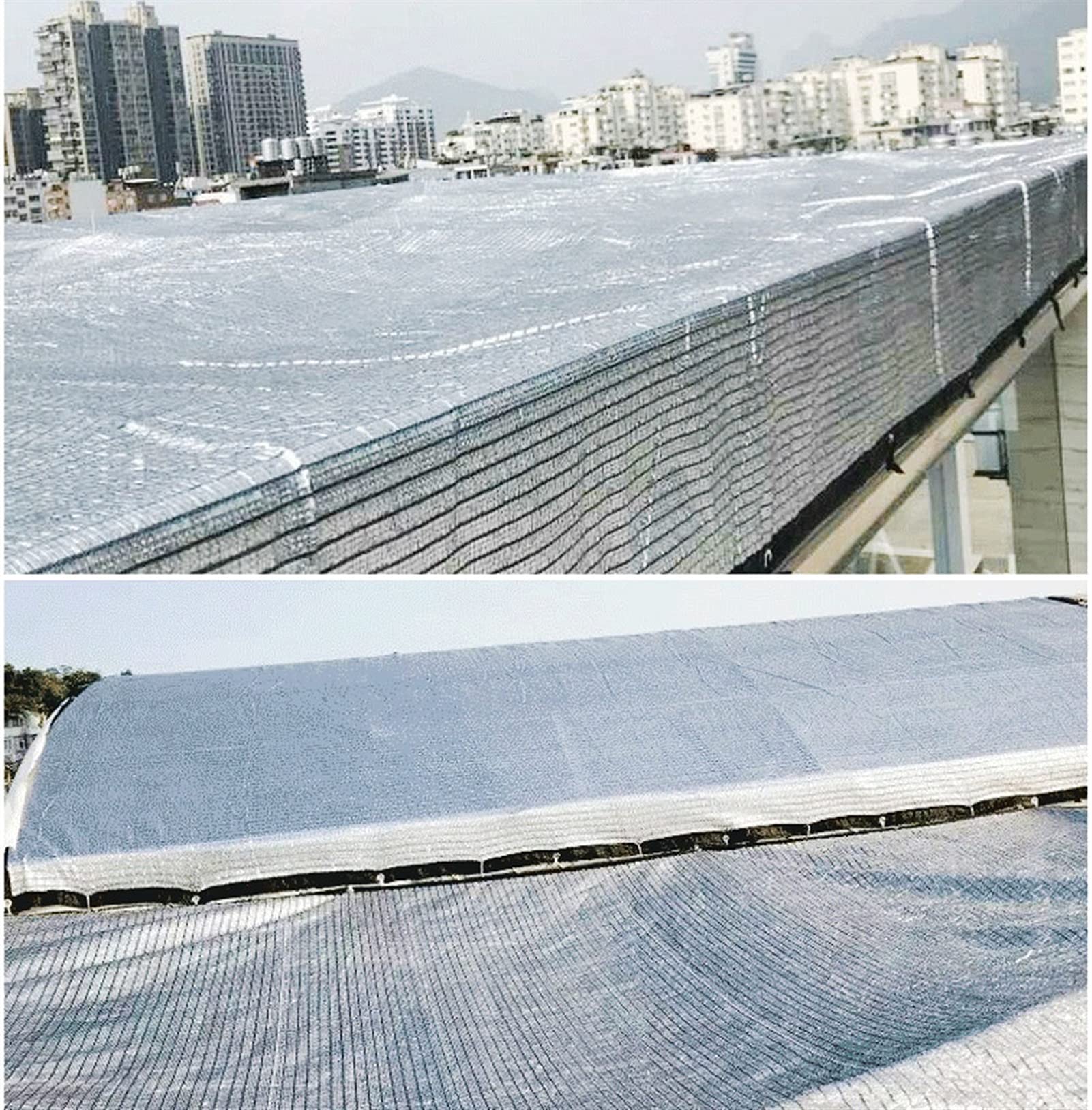 Aluminiowa tkanina klosza, 99% panele materiałowe z oczkami do szklarni roślinnej ochrona przeciwsłoneczna tkanina siatkowa tkanina odblaskowa plandeka, gruba, HDPE (rozmiar: 2 × 5 m)