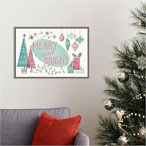 Miniatura 8 de Amanti Art Janelle Penner - Lienzo enmarcado para pared, 16 x 23 pulgadas, diseño retro de Navidad I Bright, lienzo enmarcado para pared, obras de