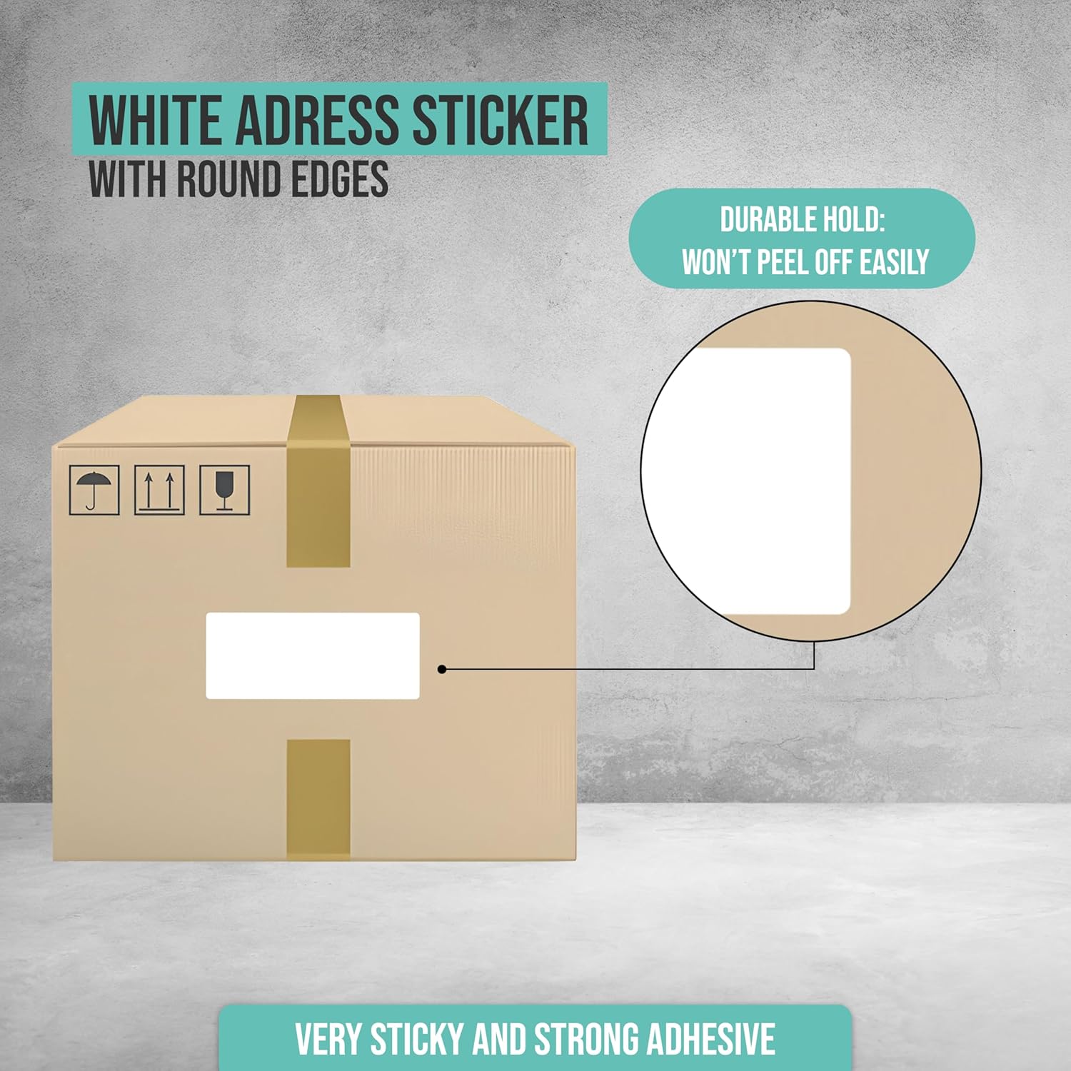 Creavvee® 112 Pack White Address Labels – Self-Adhesive Labels 89 mm x 36 mm – Easy to Write On – Strong Stick, Easy Peel – Ideal for Mailing, Shipping, Organizing, Office & Home Use