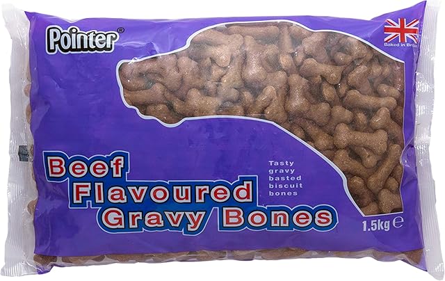 Pointer - Beef Flavoured Gravy Bones, Beefy Dog Treats, Tasty Gravy Dog Bones, 1.5kg