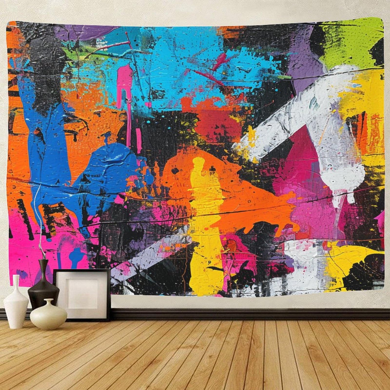 TIICZAAKL Graffiti Tapestry 3D Print Tapestries Wall Hanging Wall Cloth Background Home Decor for Decorations Bedroom Party Beach Living Room Dorm 150cmx200cm