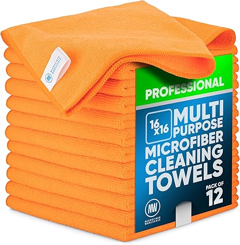 Miniatura 30 de Toalla Buff Pro de Microfibra de Superficie Múltiple - Paquete de 12 unidades - Paños de limpieza premium - Limpia, quita el polvo, pule, absorbe