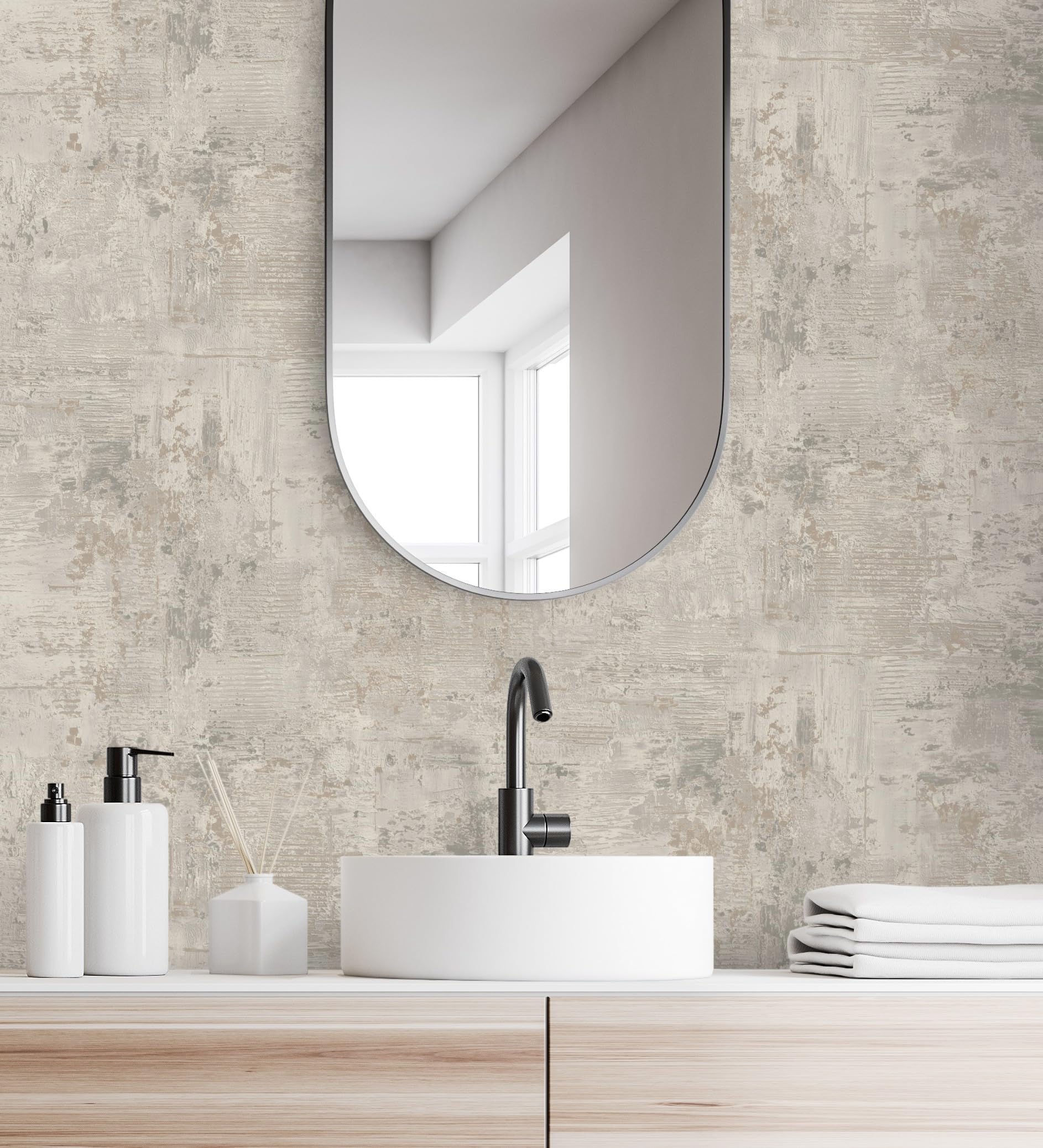 GAULAN 683570 - Carta da parati effetto pietra naturale chiara per pareti soggiorno camera da letto corridoio sala da pranzo testada del letto ingresso - Rotolo di 10 m x 0,53 m