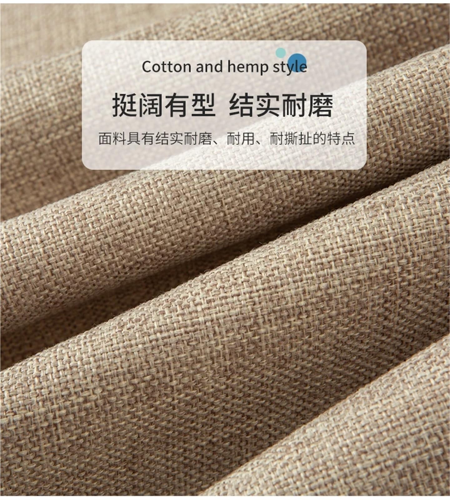 1 x 150 cm breiter Heimtextilien-Baumwoll-Leinen-Stil, Sofa-Stoff, einfarbig, verdicktes Leinen, grobes Tuch, DIY-Tischdeckenstoff, 400 g/m² Stoff zum Nähen (Nr.23 Seeblau, 150 x 100 cm)