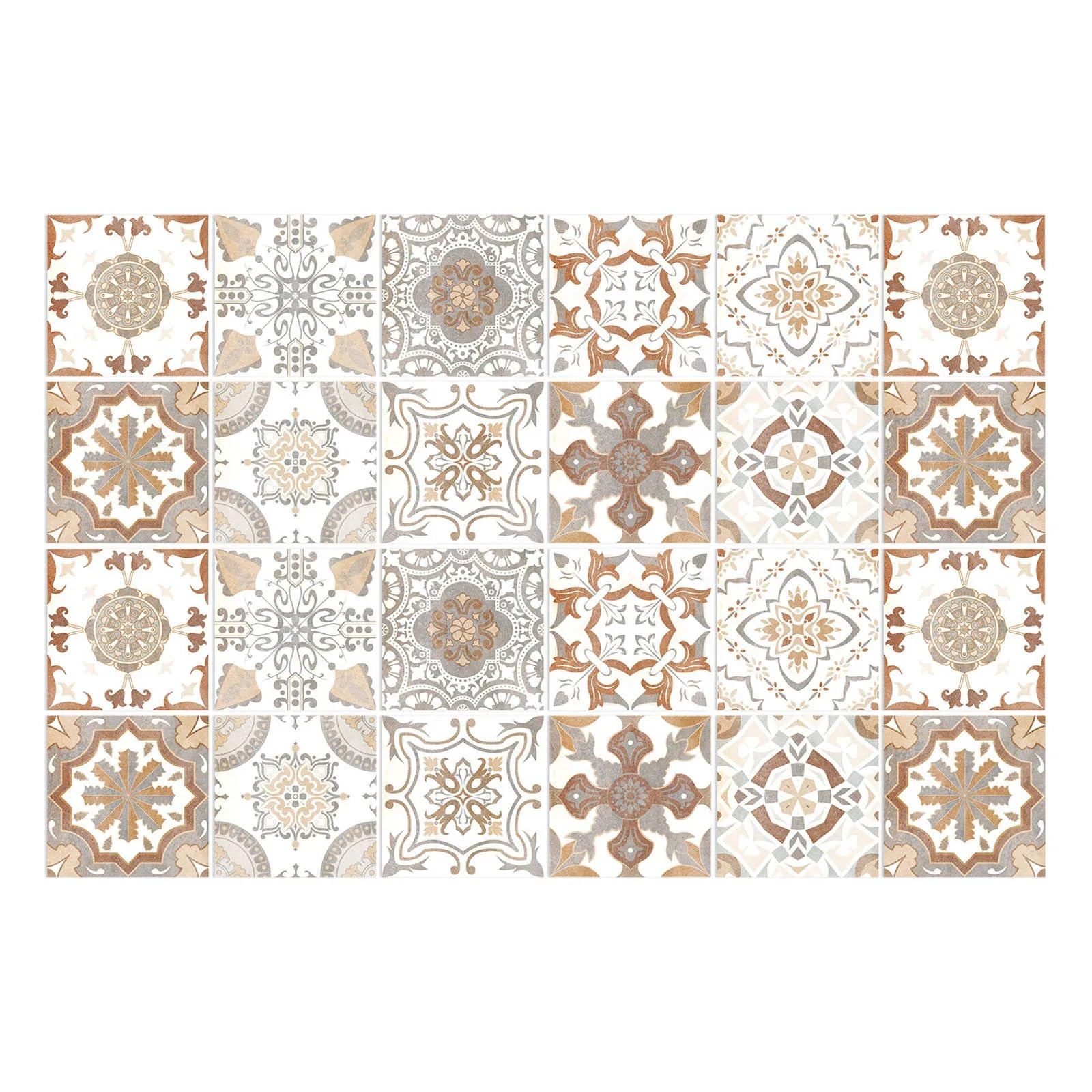 Piastrelle Adesive 24 pezzi adesivi for piastrelle autoadesivi for mobili da camera letto, murali rimovibili impermeabili, articoli for la casa e arredamento(20CM)