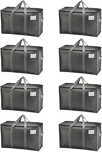 VENO Paquete de 8 bolsas para mudanza, suministros de mudanza, cajas de mudanza, embalaje universitario, cajas de almacenamiento con tapas 27