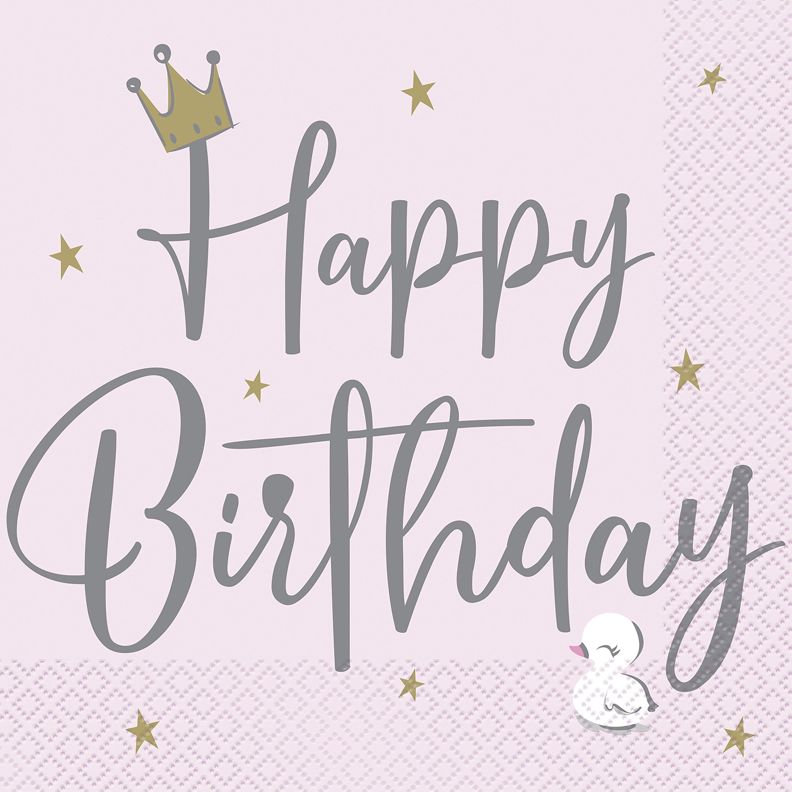 Unique Swan Birthday Napkin